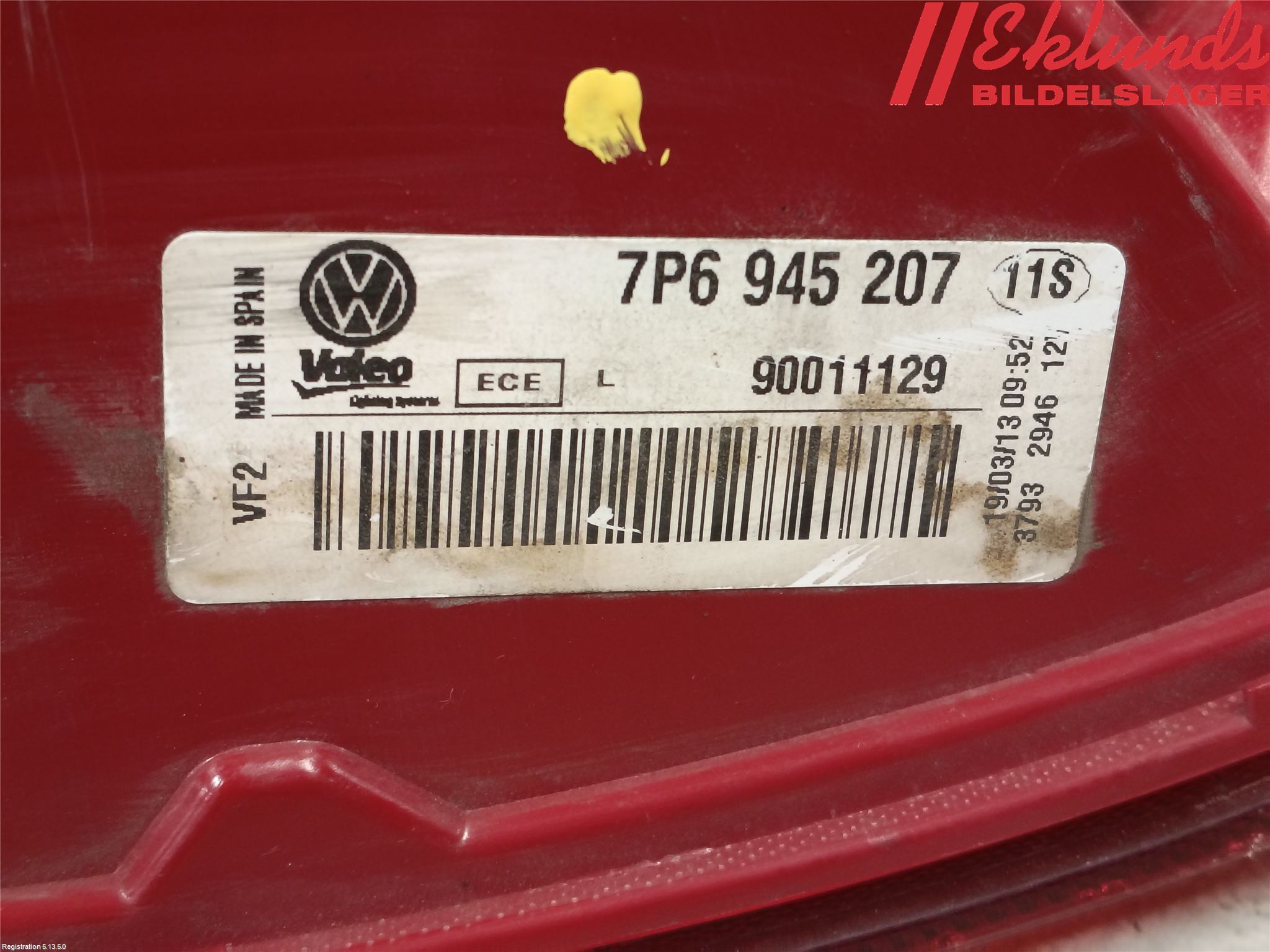 Volkswagen VW TOUAREG 7P 11-18 Bakljus Vänster