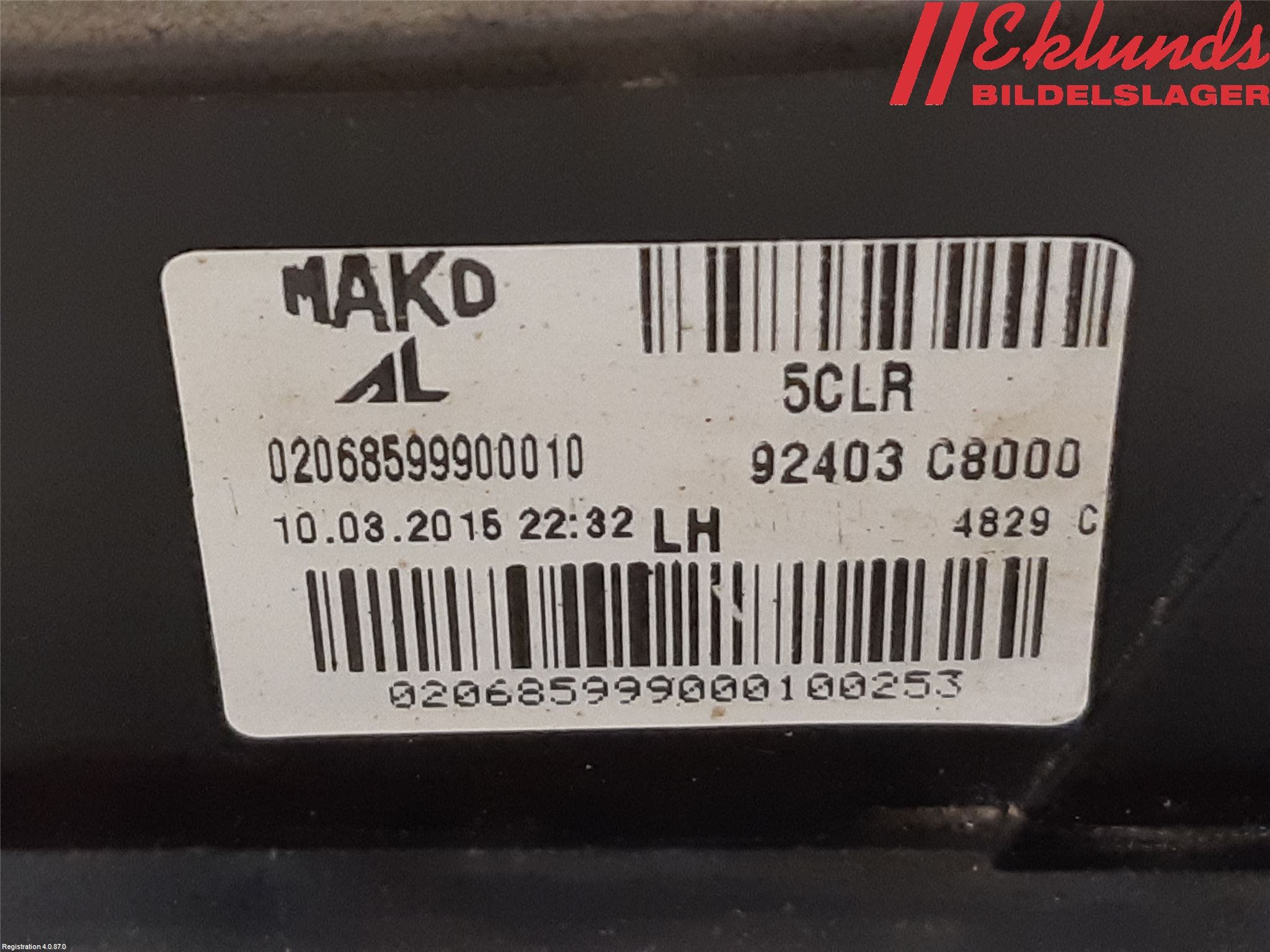 Hyundai i20 GB 15-20 Bakljus Lucka Vä