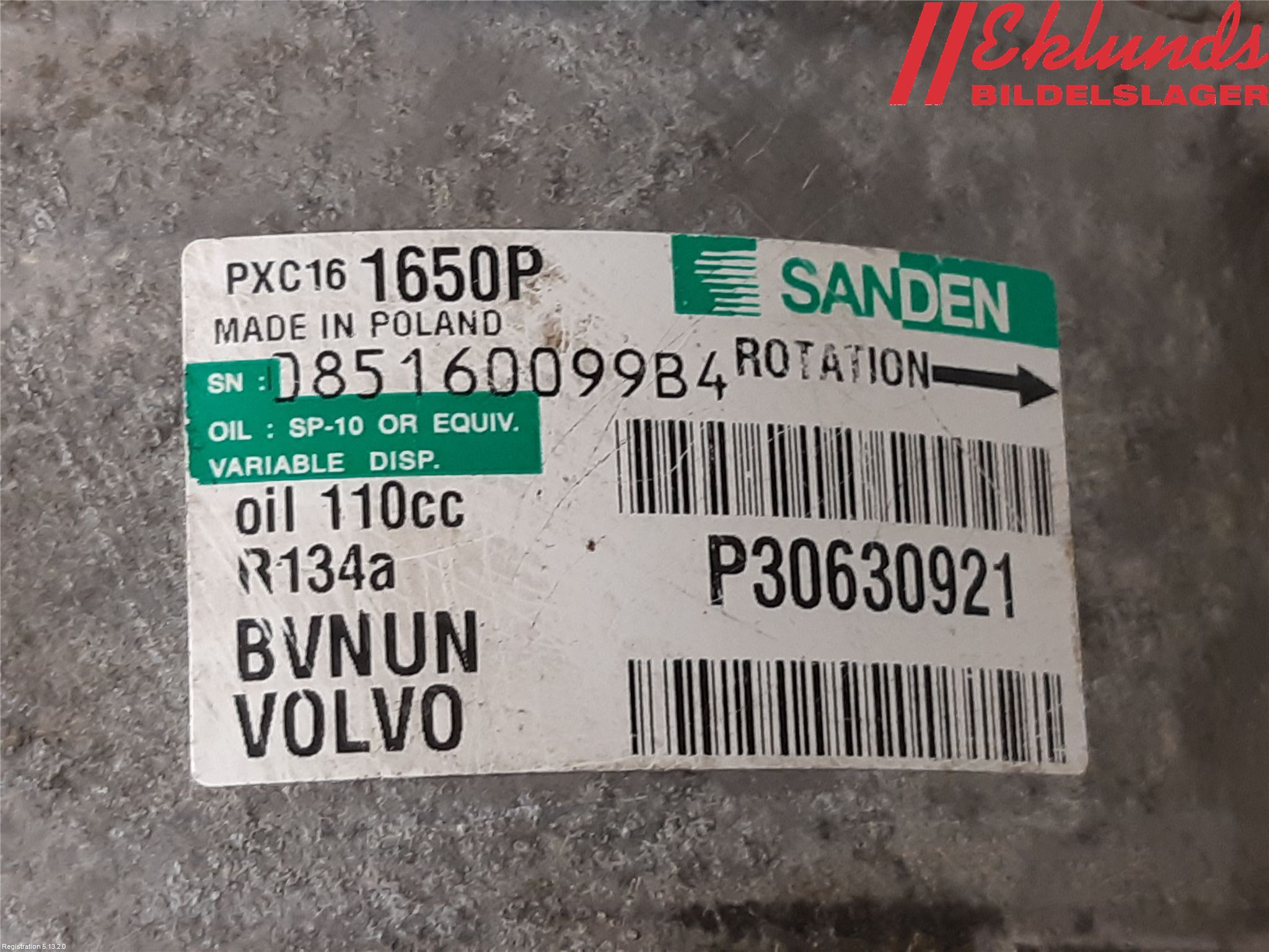 Volvo V70 08-13 Ac Kompressor
