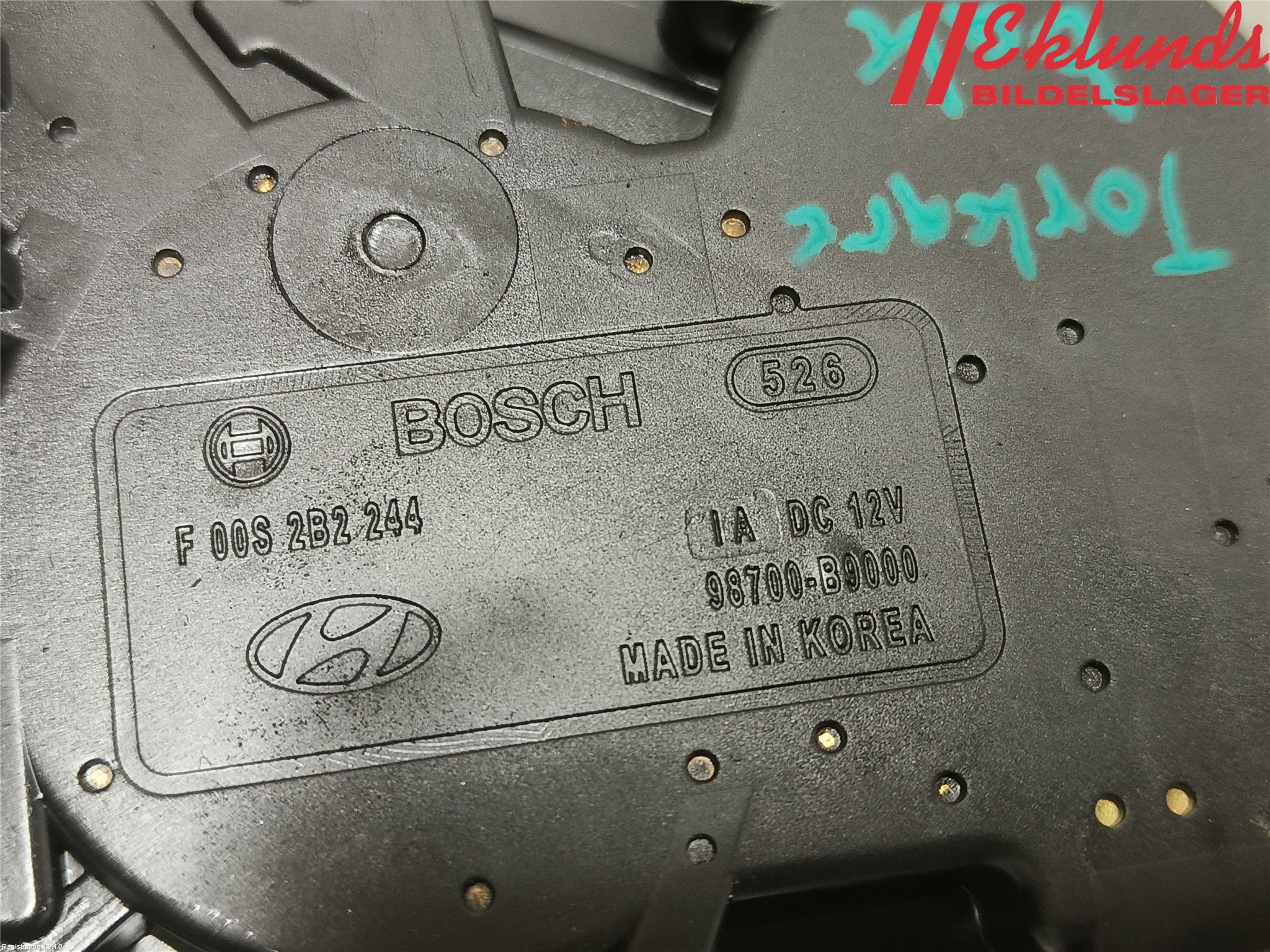 Hyundai i10 BA 14-16 Torkarmotor Baklucka