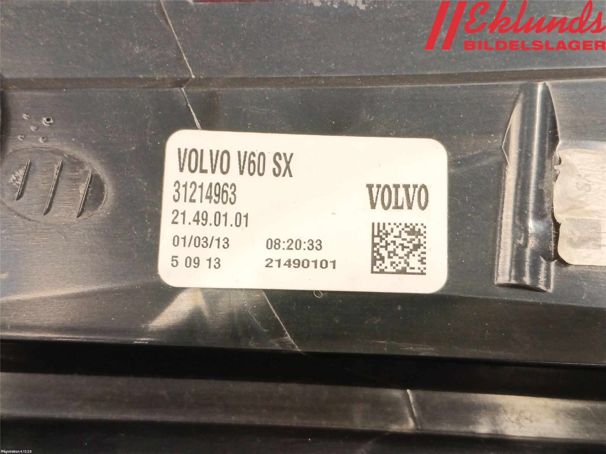 Volvo V60 11-13 Bakljus Vänster