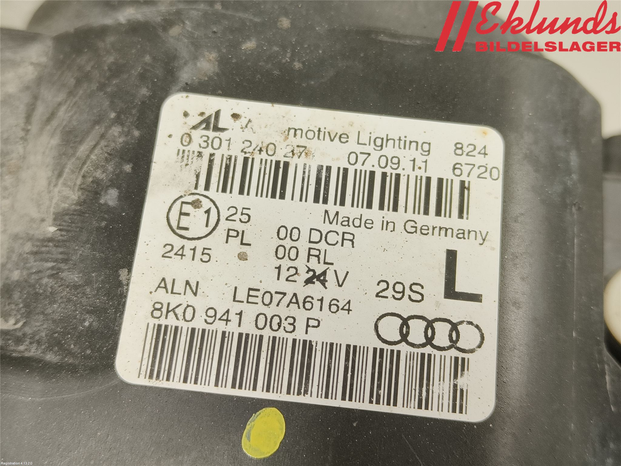 Audi A4/S4 08-11 Strålkastare Vänster