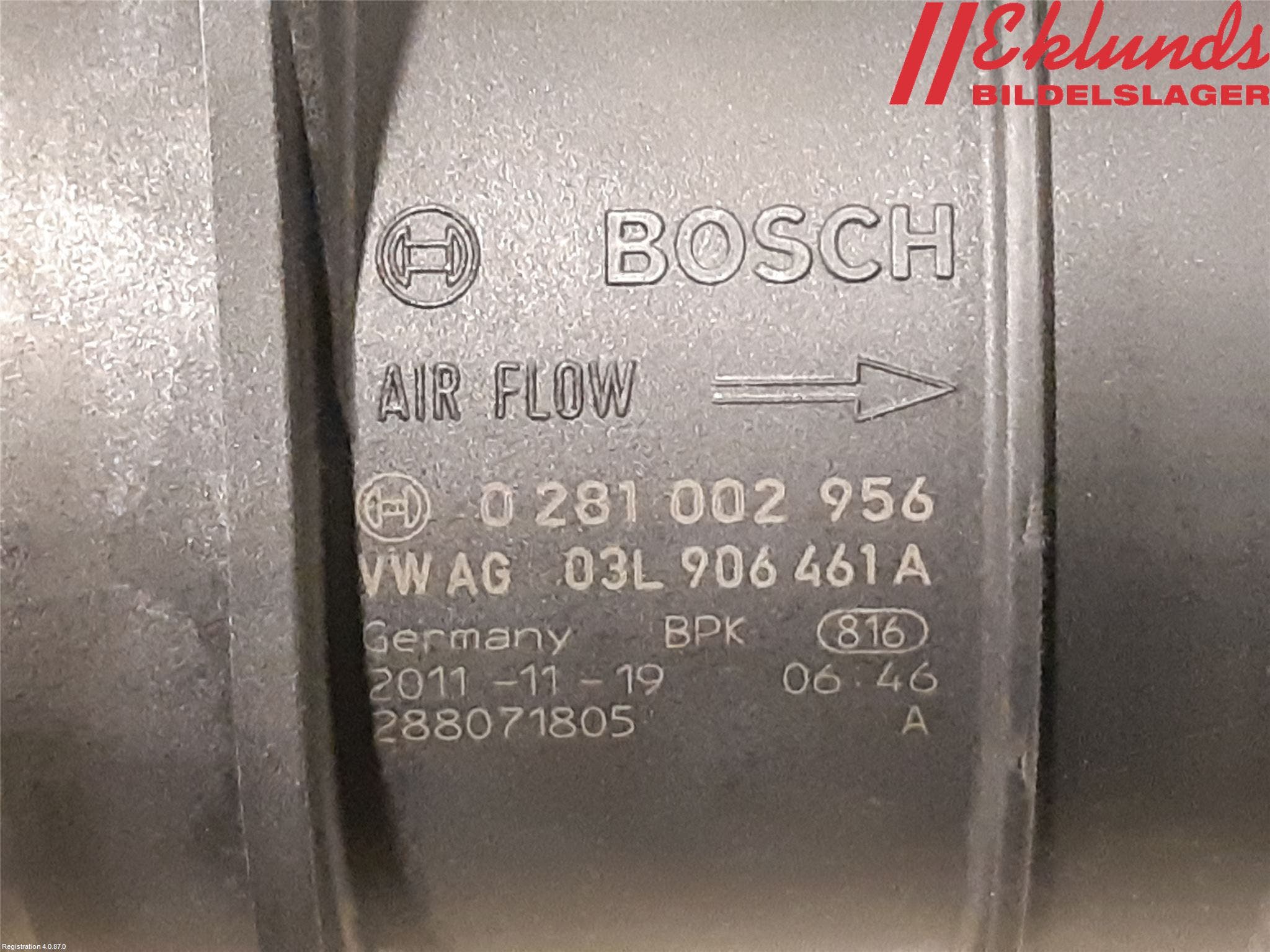 Volkswagen VW PASSAT 11-14 Injluftmassamätare