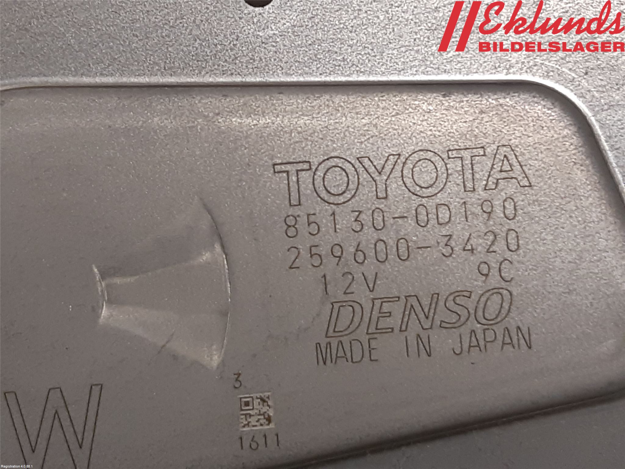 Toyota YARIS XP130 15-20 Torkarmotor Baklucka