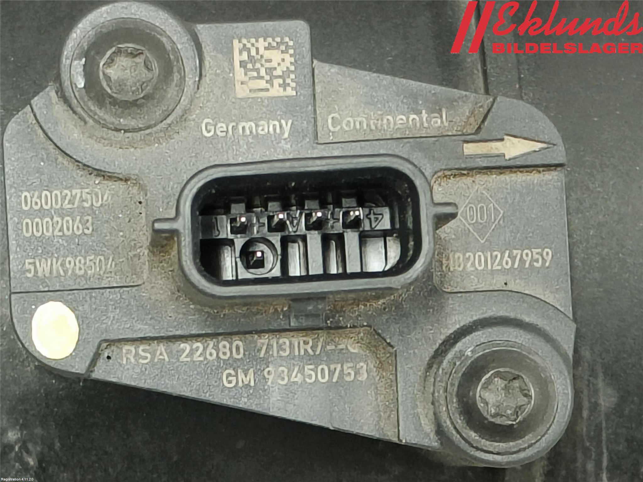 Opel MOVANO B 10-22 Injluftmassamätare