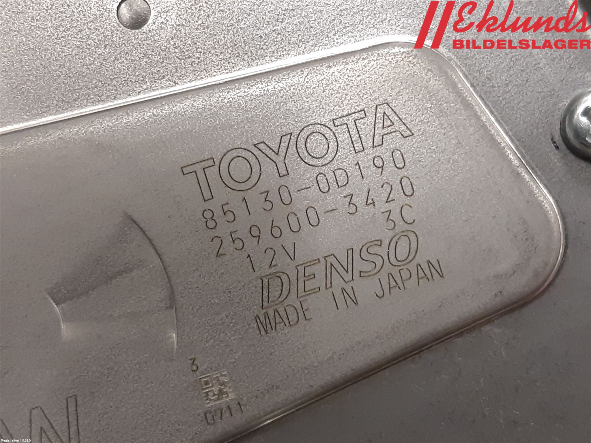 Toyota YARIS XP130 15-20 Torkarmotor Baklucka