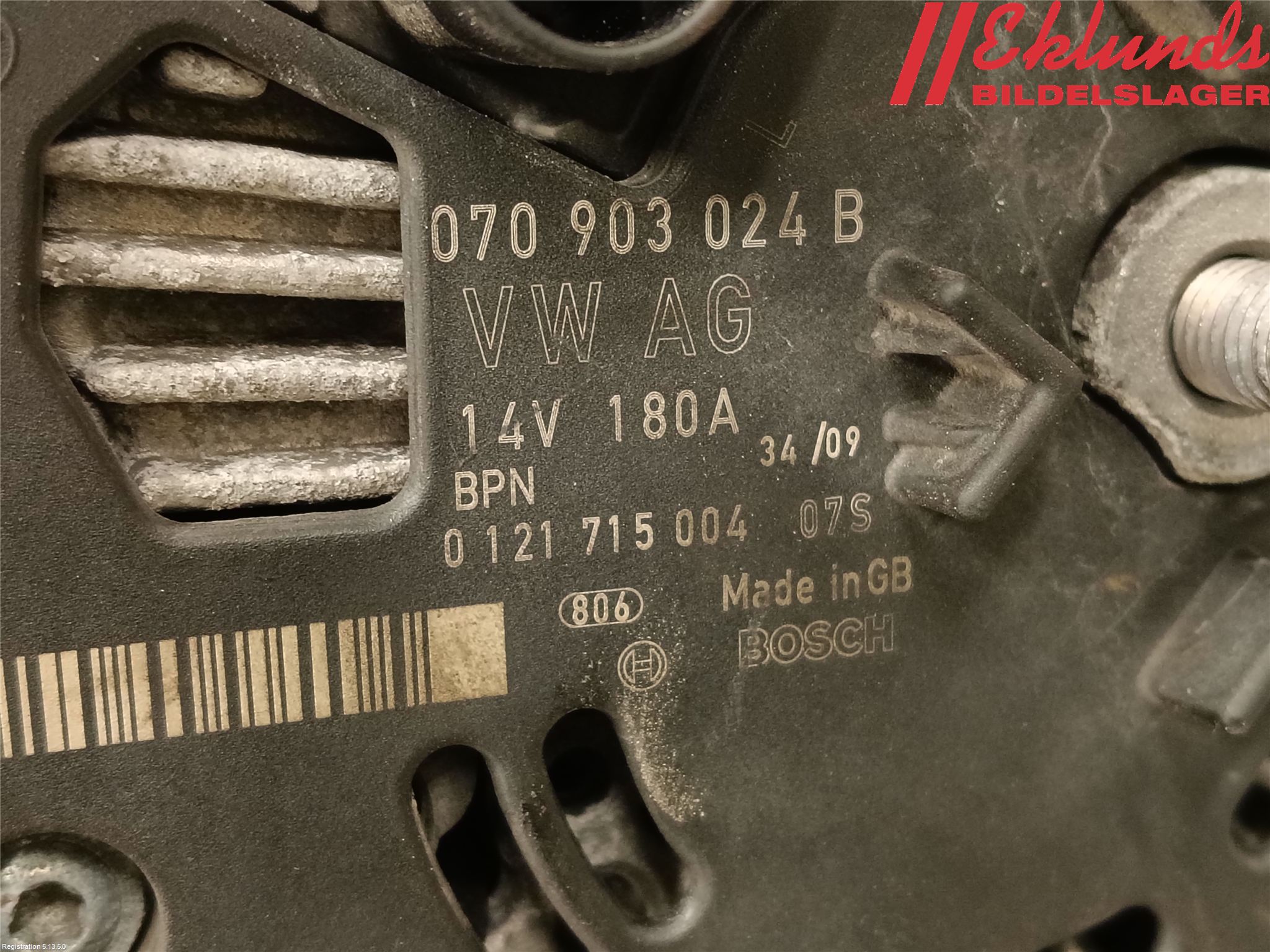 Volkswagen VW TRANSP/CARAVELLE (T5) 04-15 Generator
