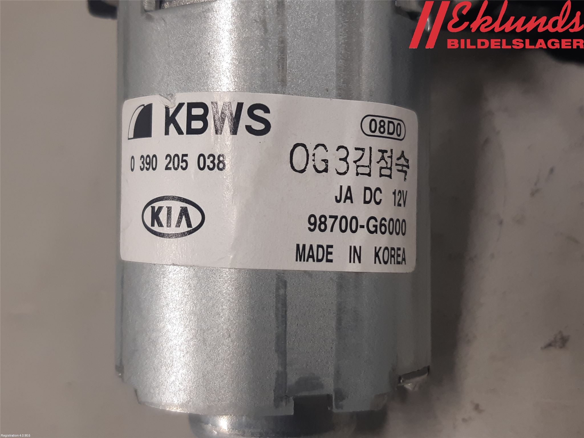 Kia PICANTO 17- Torkarmotor Baklucka