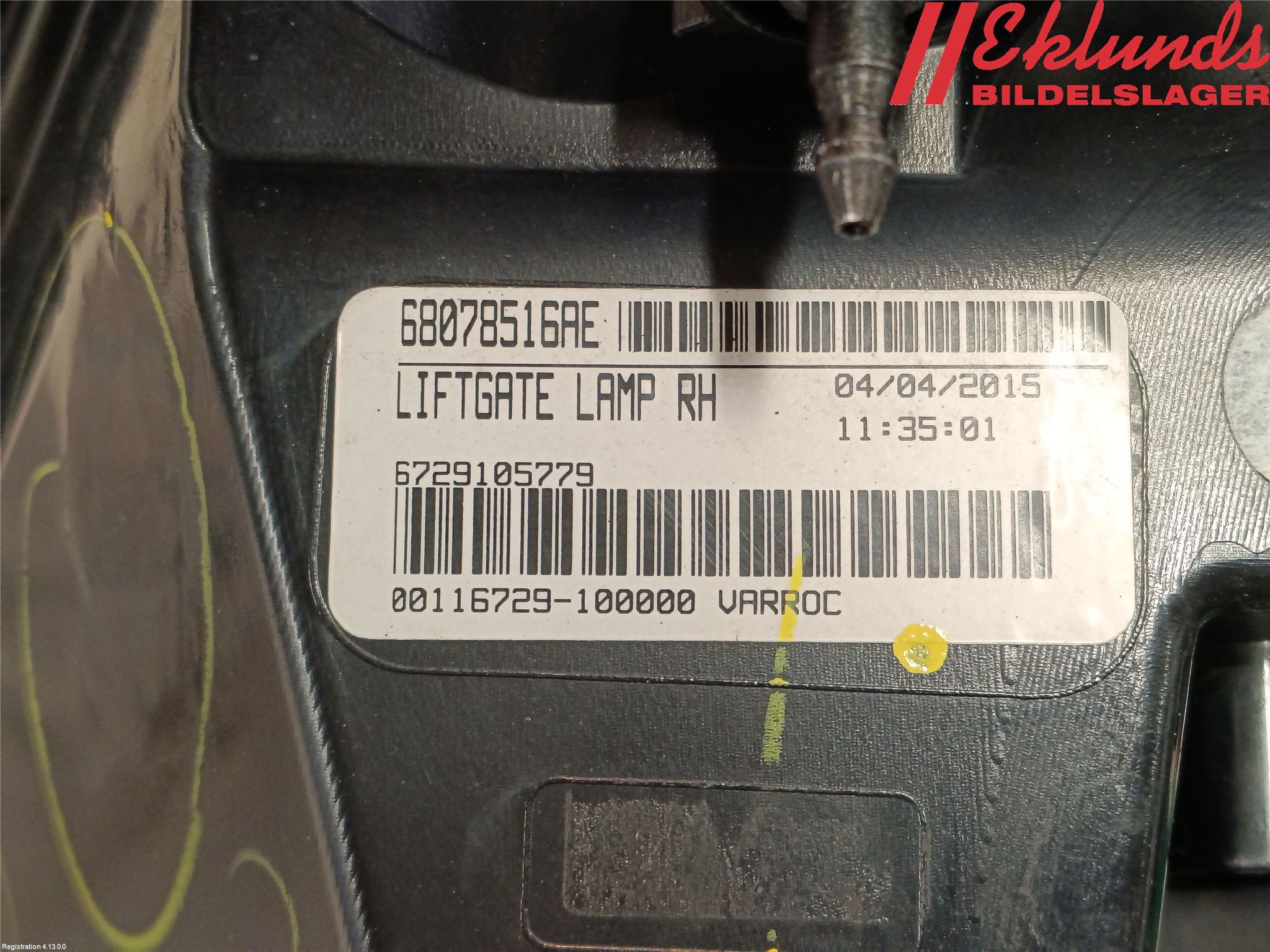 Fiat FREEMONT Bakljus Lucka Hö