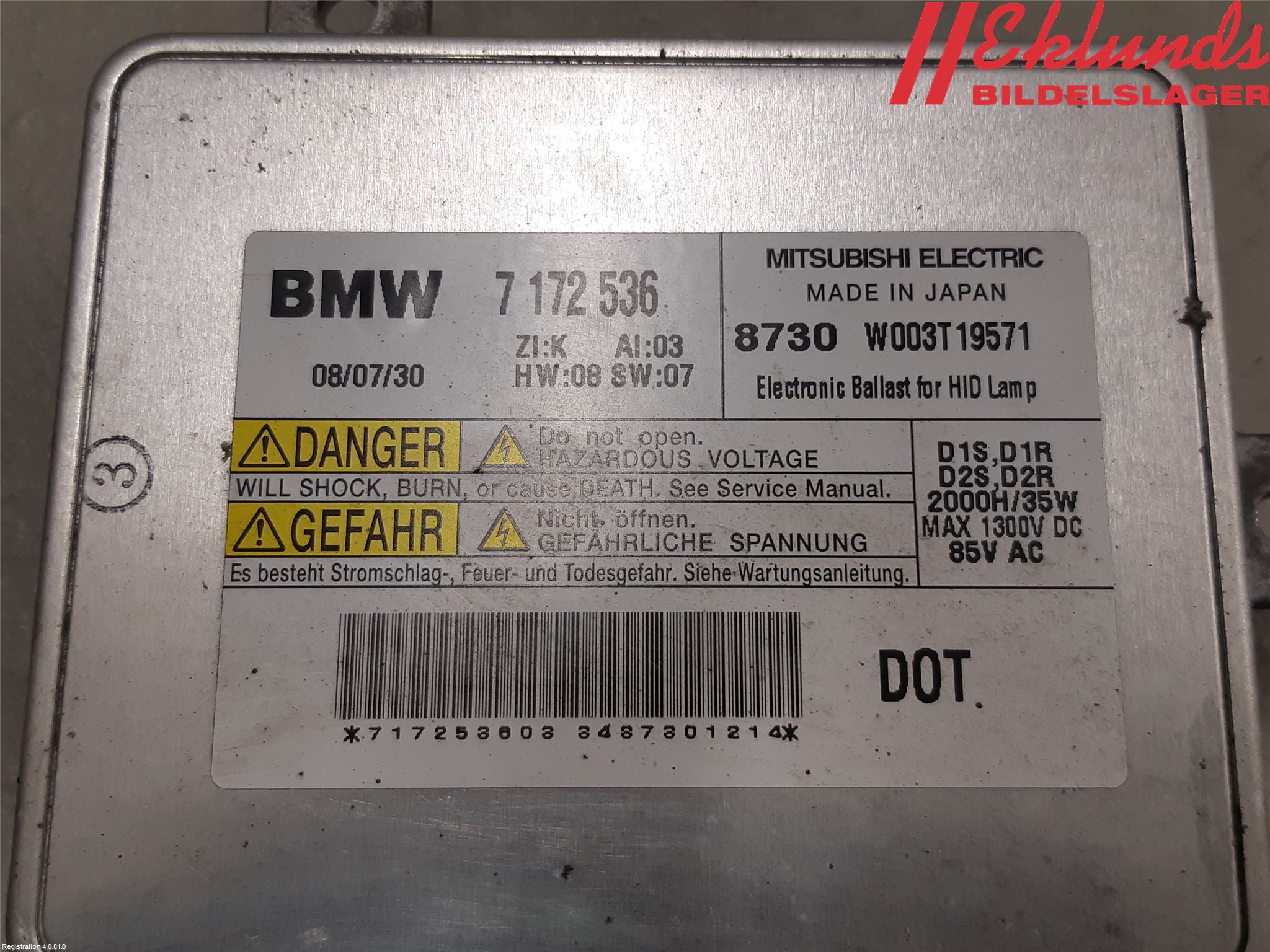 BMW 3 E90/91 SED/TOU 05-12 Styrenhet Strålkastare