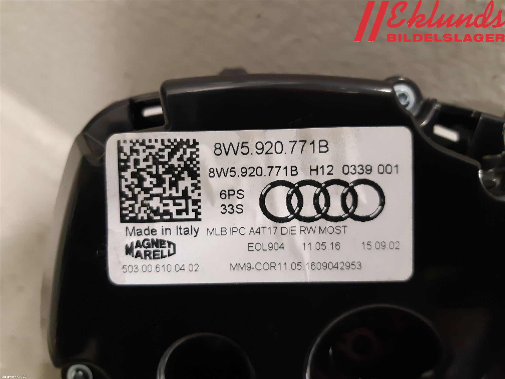 Audi A4/S4 B9 16-19 Instrument Komb