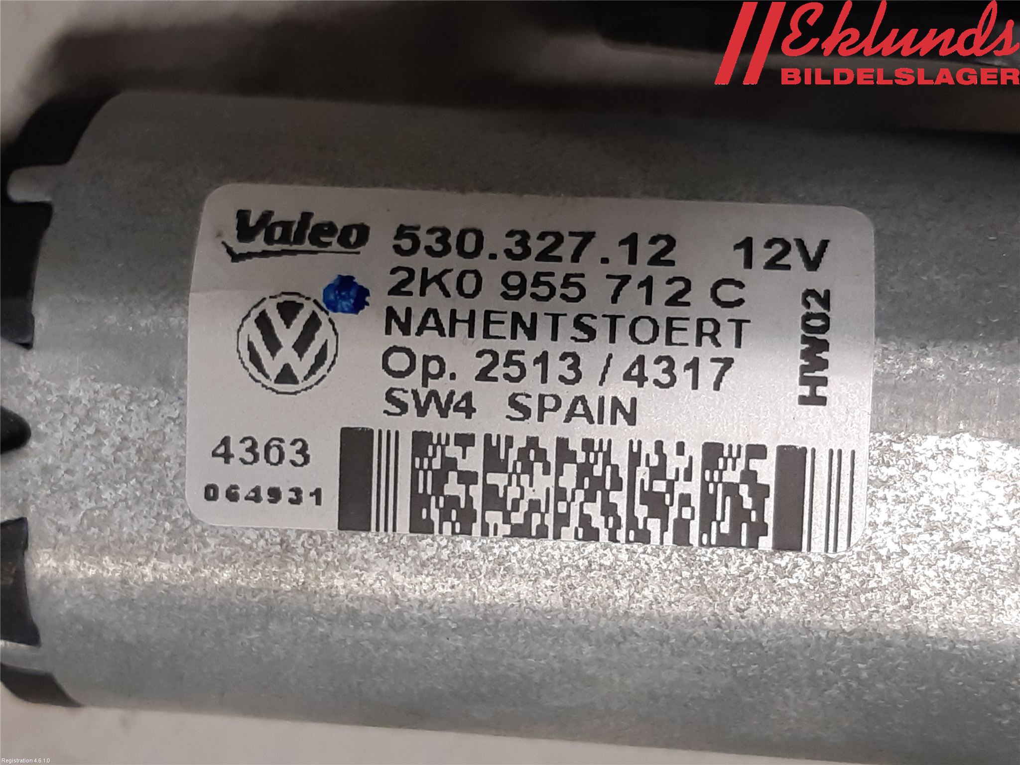 Volkswagen VW CADDY 11-15 Torkarmotor Baklucka