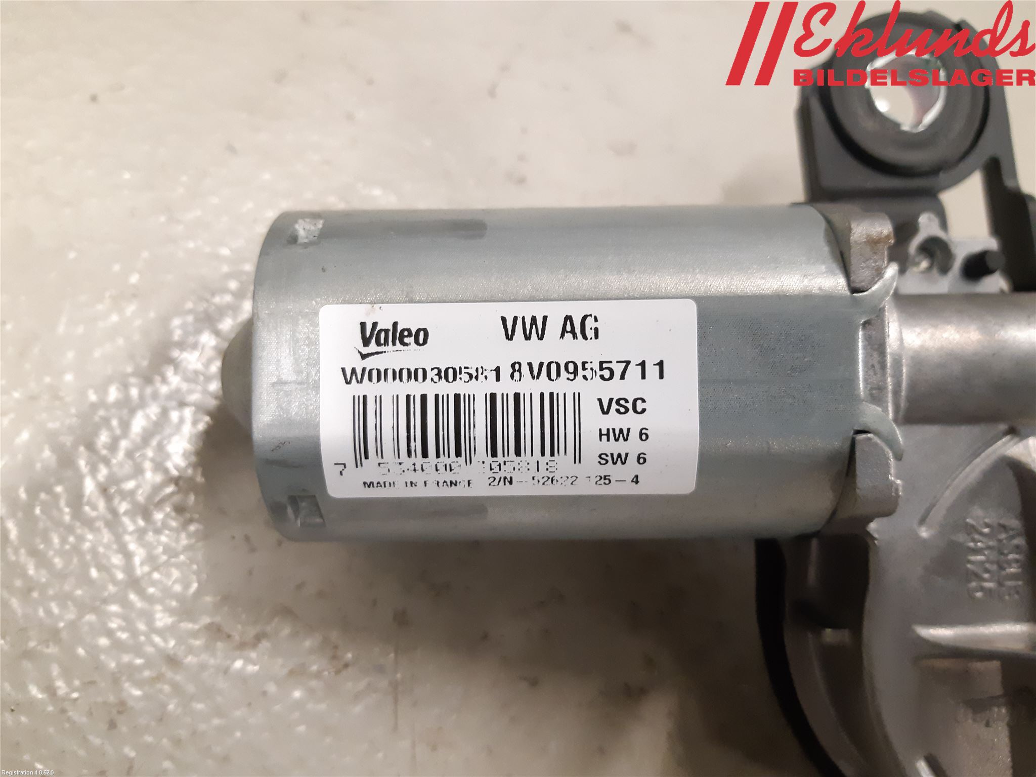 Audi A3/S3 8V 13-20 Torkarmotor Baklucka