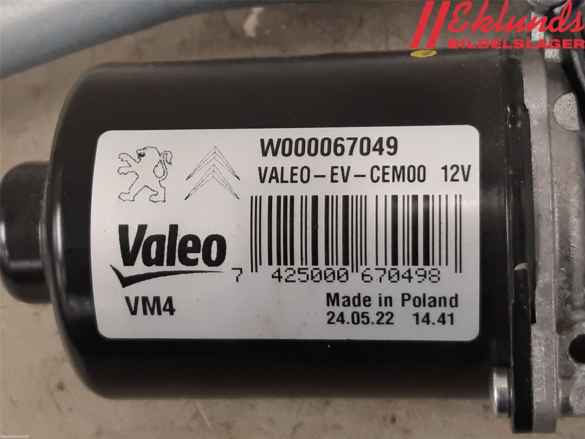 Peugeot EXPERT/E-EXPERT 17- Torkarmotor Vindruta