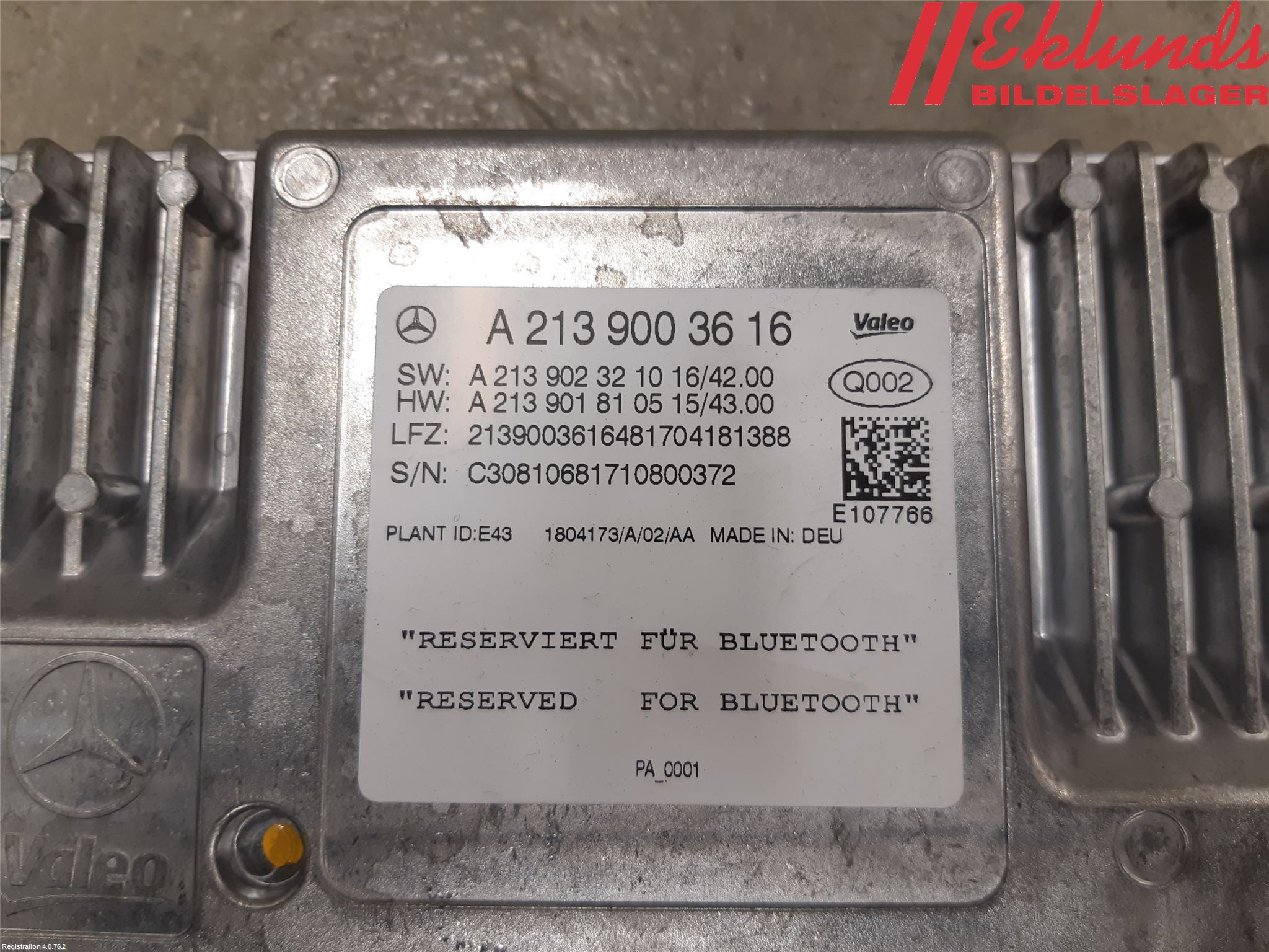 Mercedes-Benz MB E-KLASS (W213) 16-23 Styrenhet Övrigt
