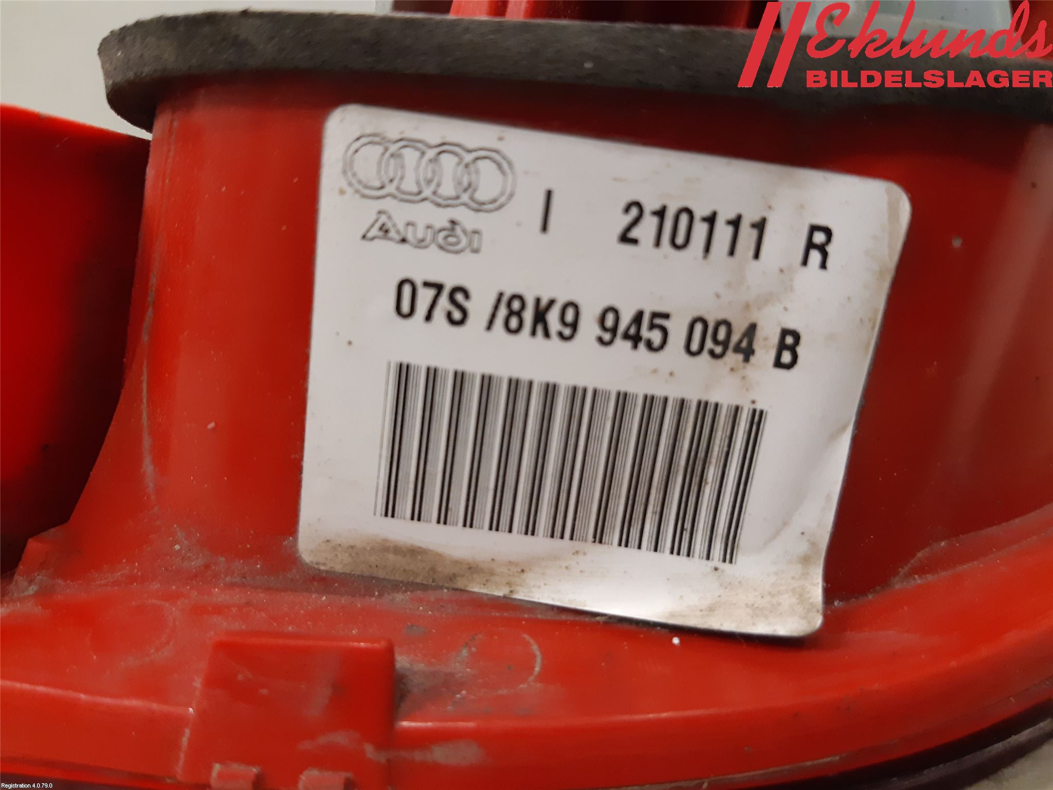 Audi A4/S4 08-11 Bakljus Lucka Hö