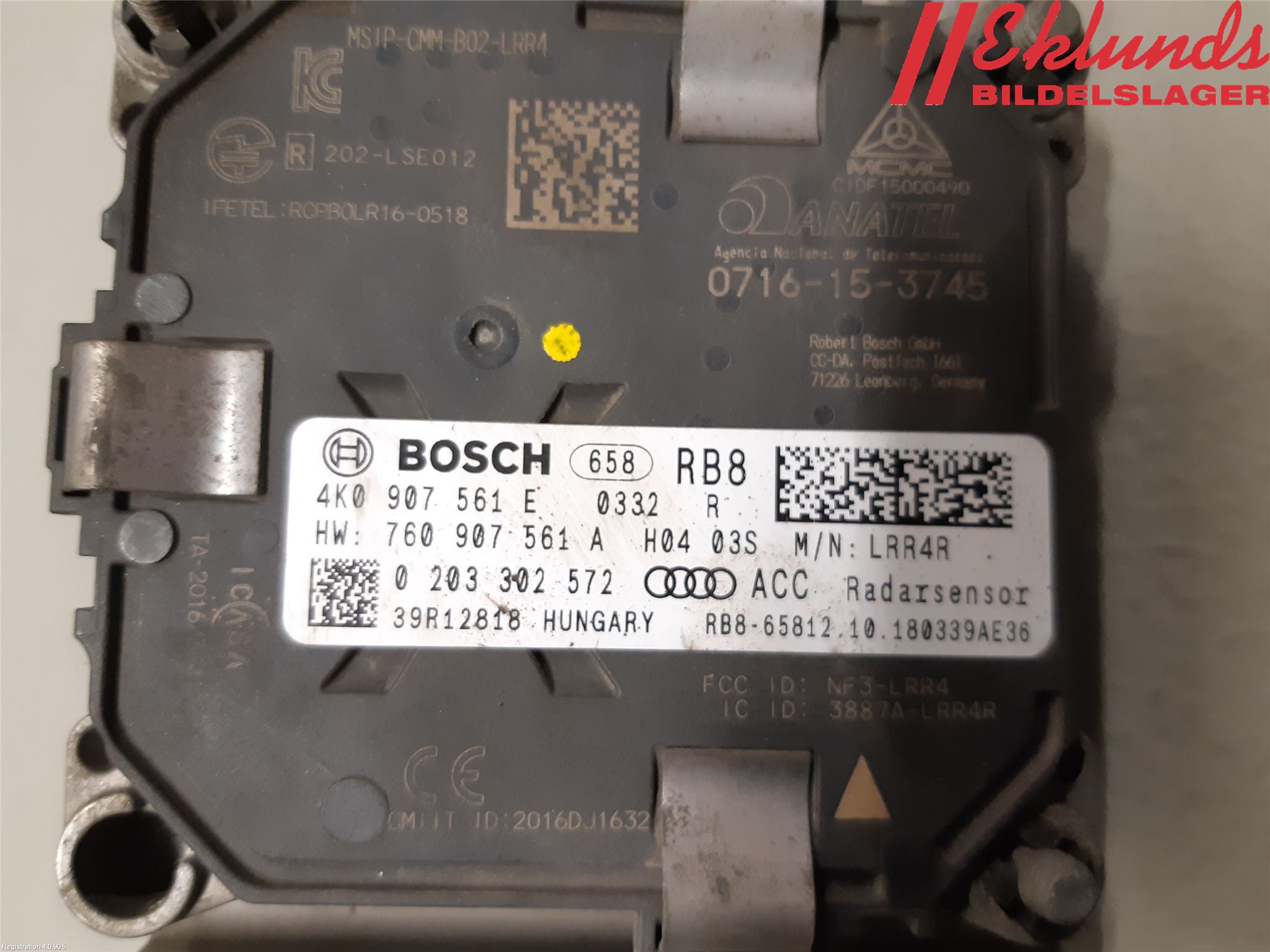 Audi A6 F2/C8 19- Sensor Aktivt Kollisionsskydd