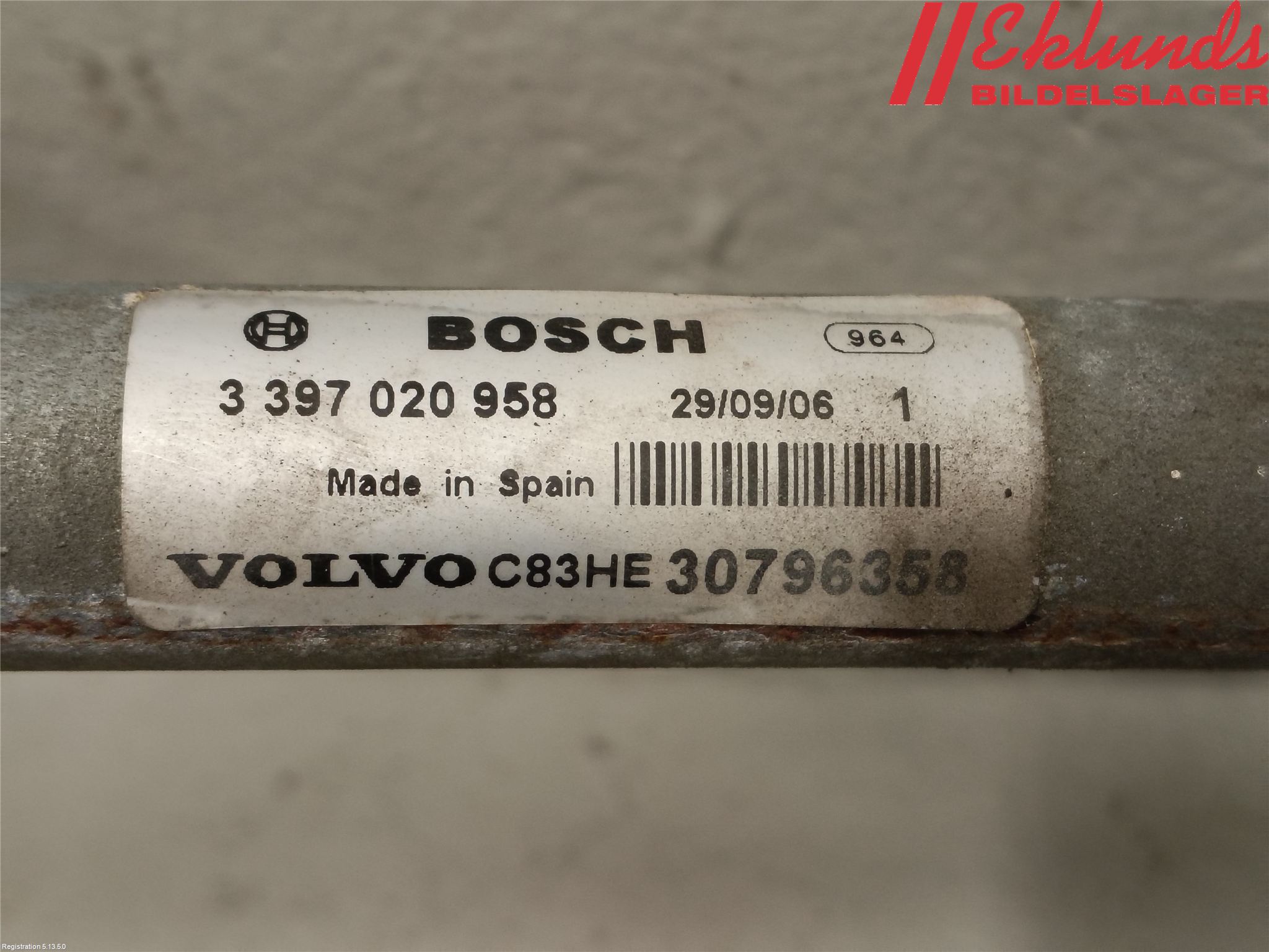 Volvo S80 07-13 Torkarmotor Vindruta