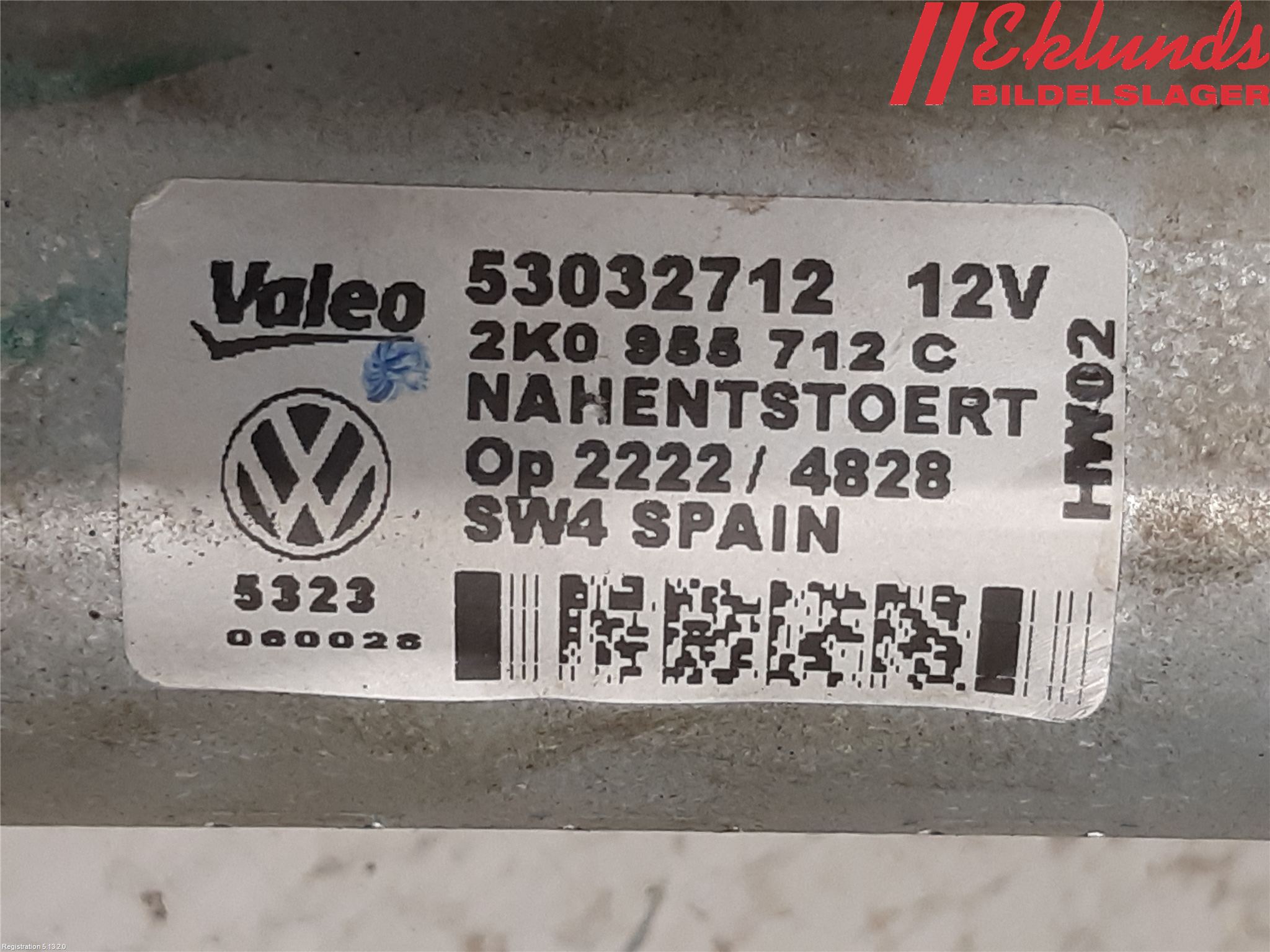 Volkswagen VW CADDY 11-15 Torkarmotor Baklucka
