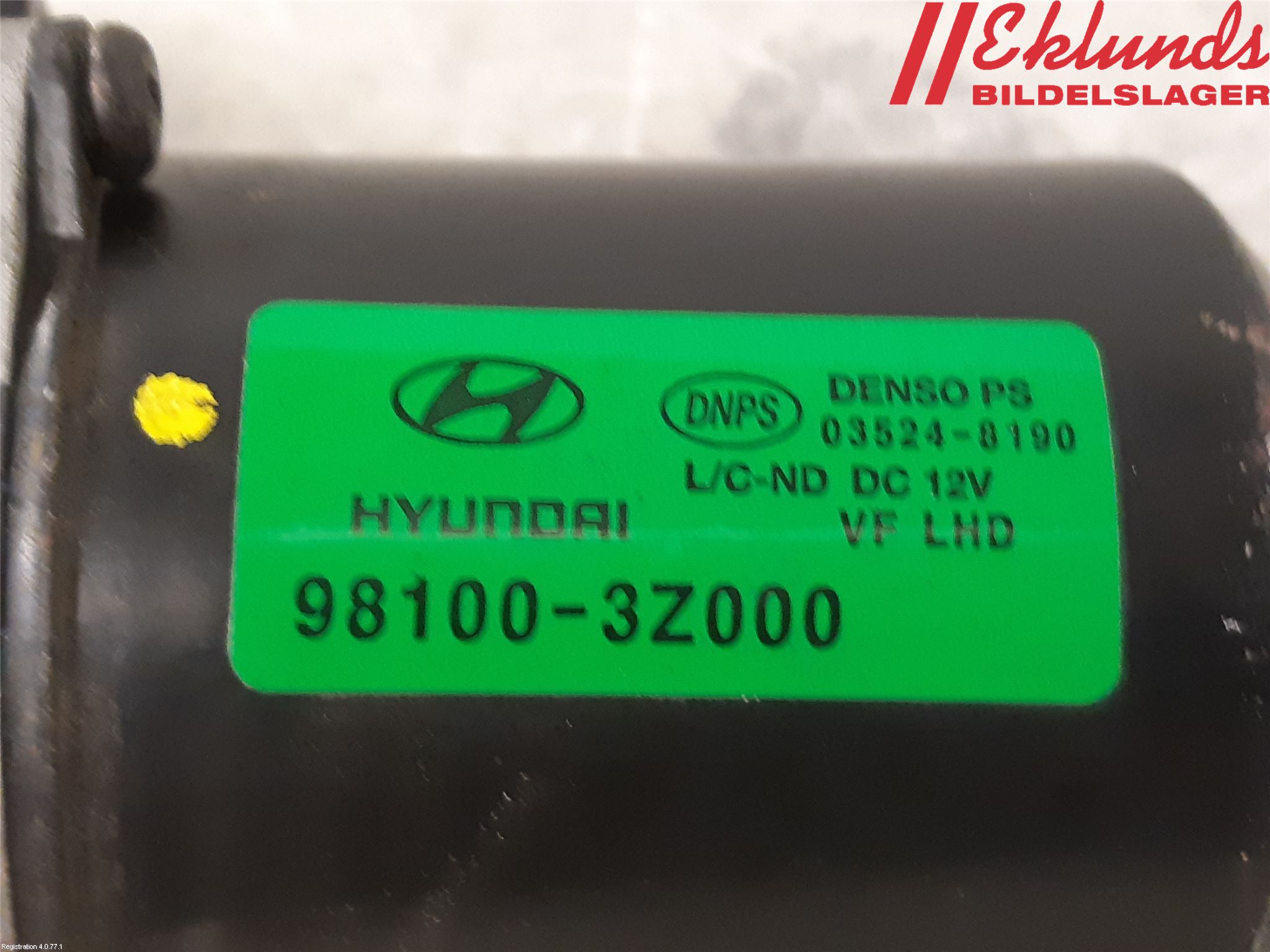 Hyundai i40 08-15 Torkarmotor Vindruta