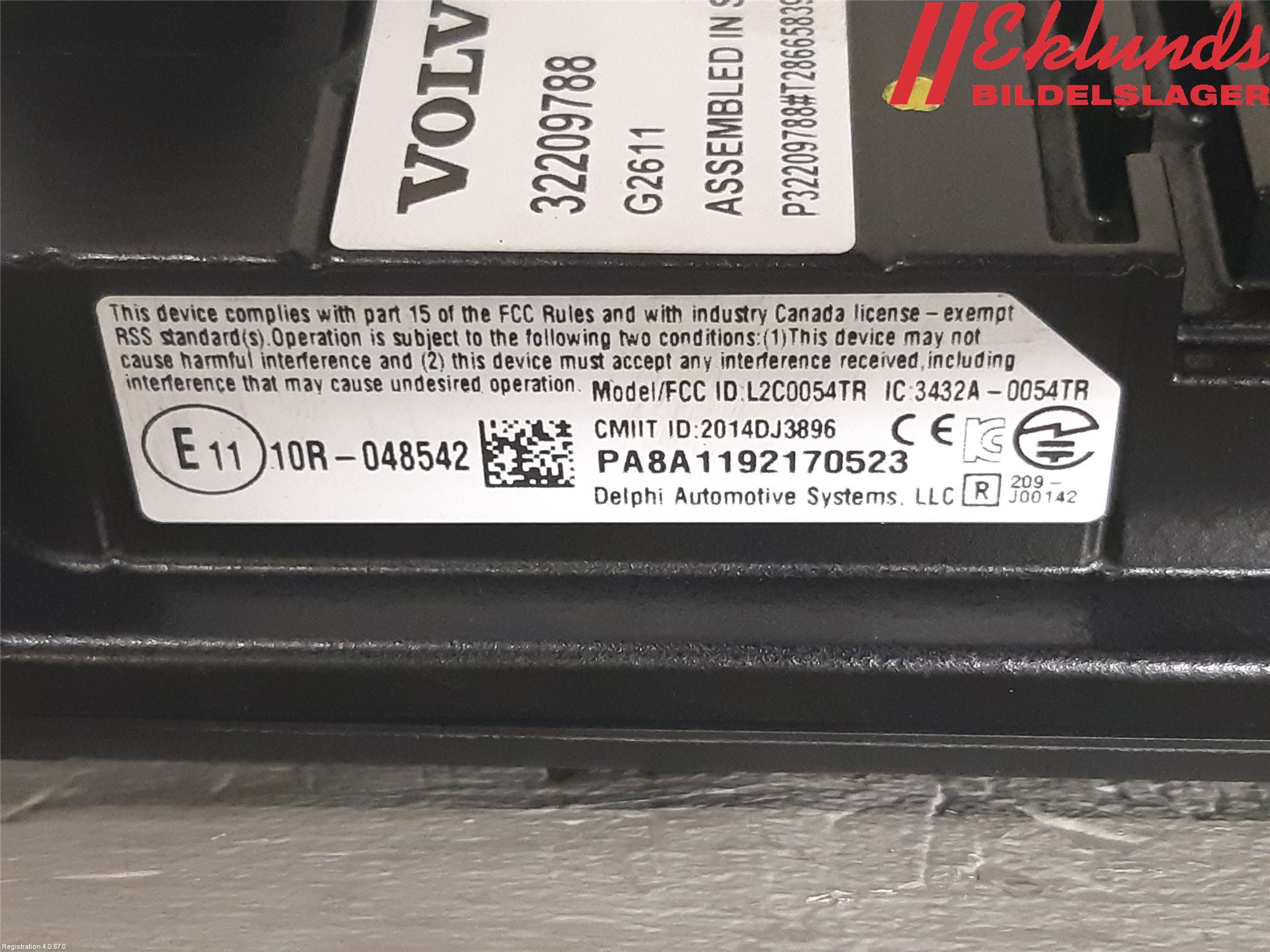 Volvo V60 19- Sensor Aktivt Kollisionsskydd