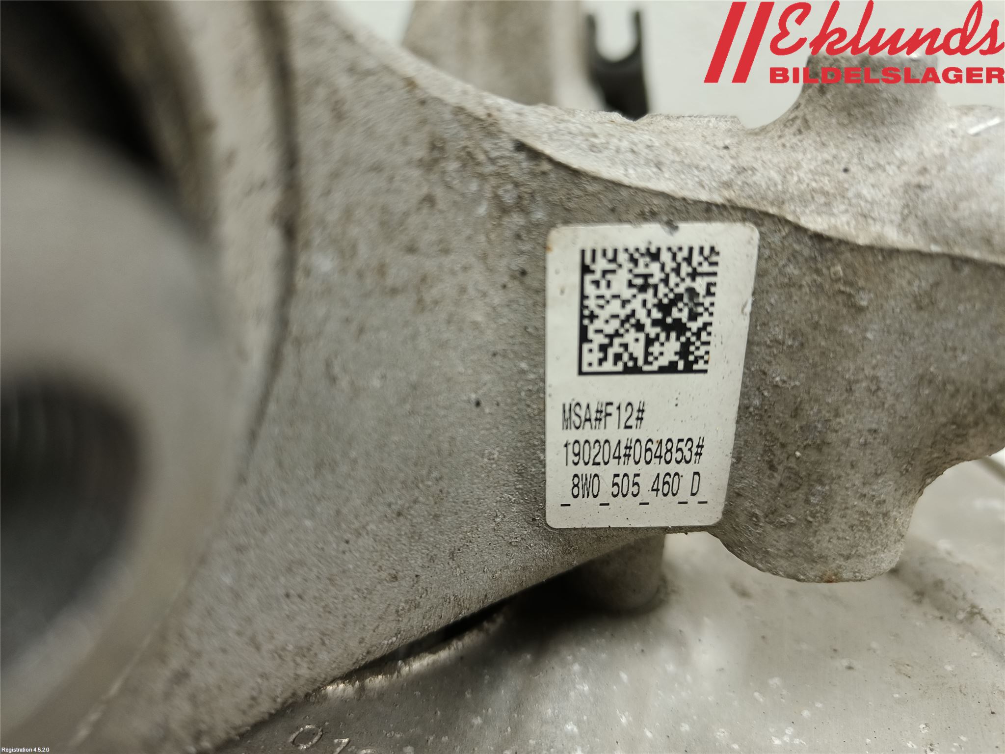 Audi A4/S4 B9 16-19 Styrspindel Lagerhus Hö