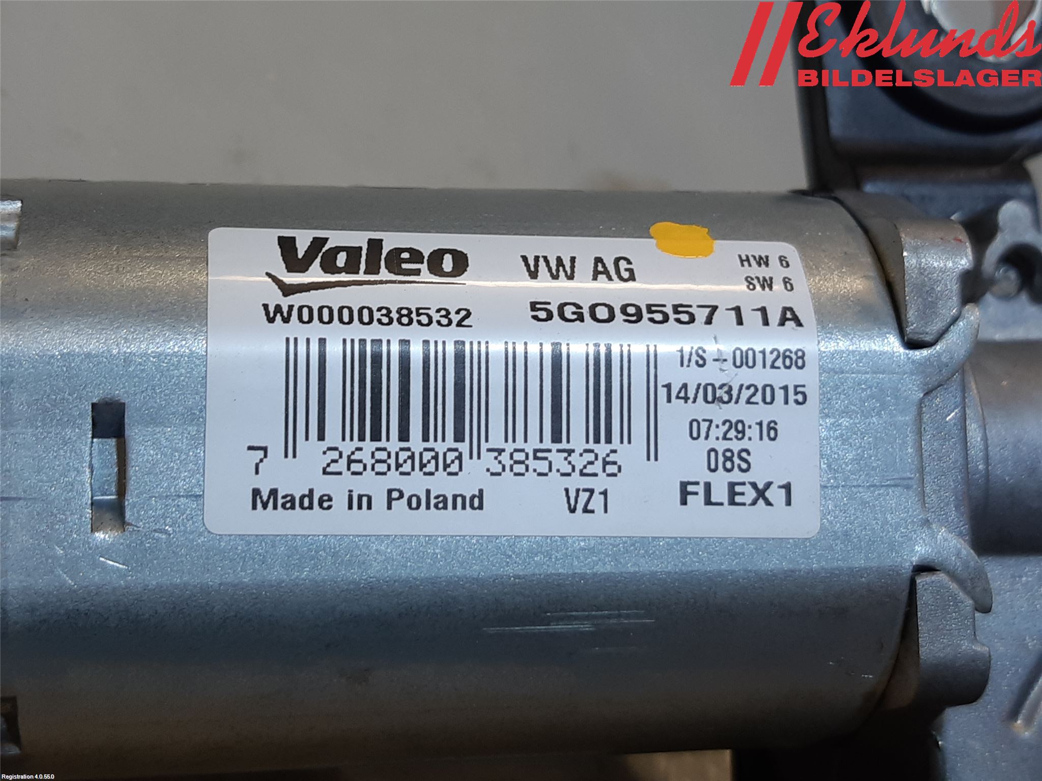 Volkswagen VW GOLF SPORTSVAN 15-20 Torkarmotor Baklucka