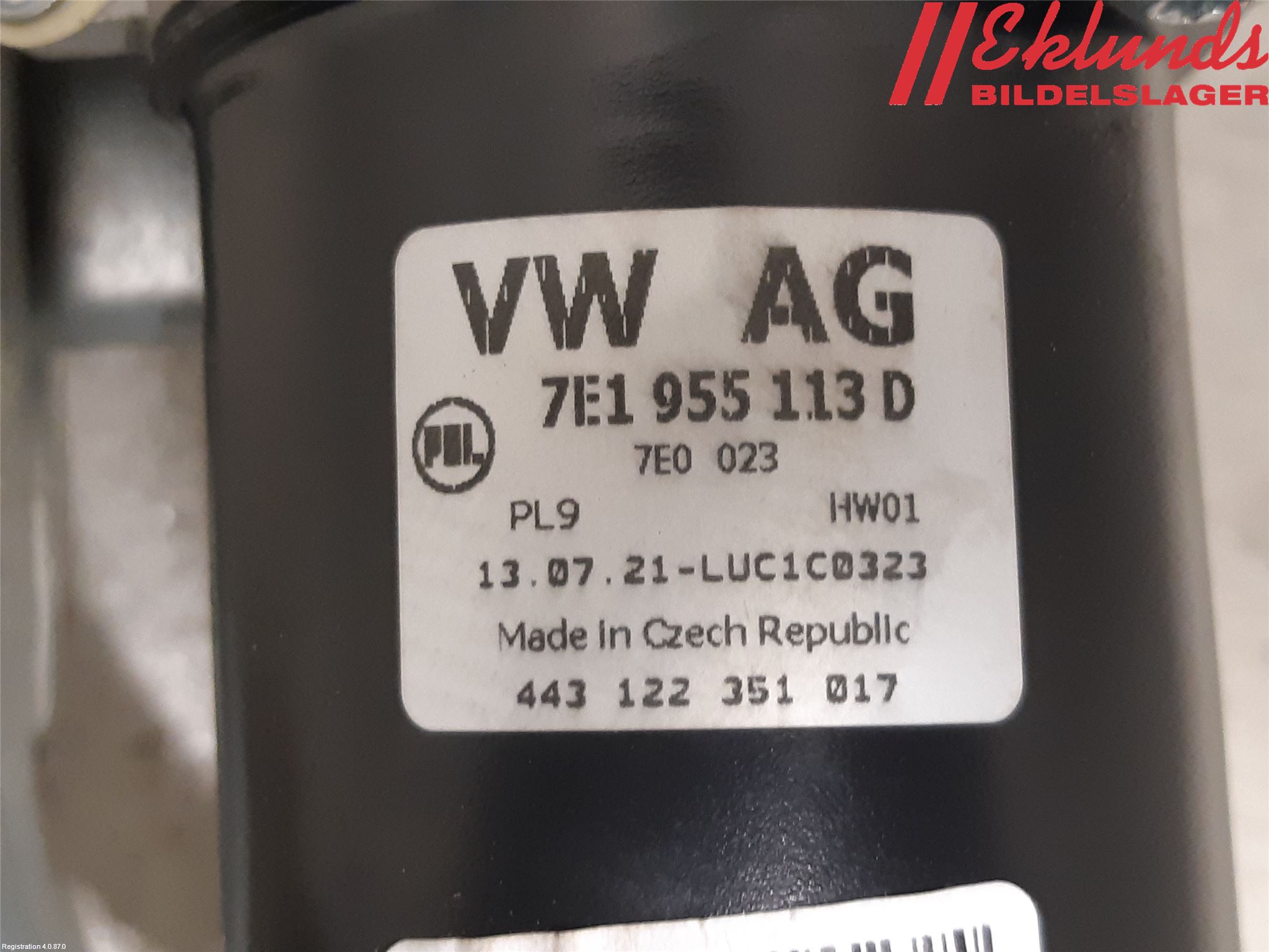 Volkswagen VW TRANSP/CARAVELLE (T6) 16-22 Torkarmotor Vindruta