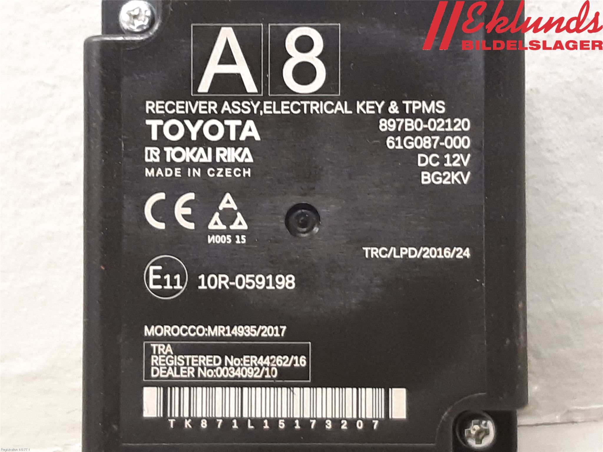 Toyota COROLLA 19- Styrenhet Nyckellöst System