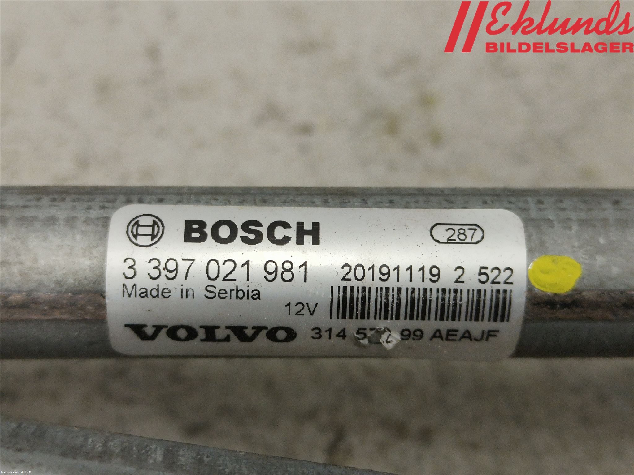 Volvo XC40/RECHARGE 18- Torkarmekanism Vindruta