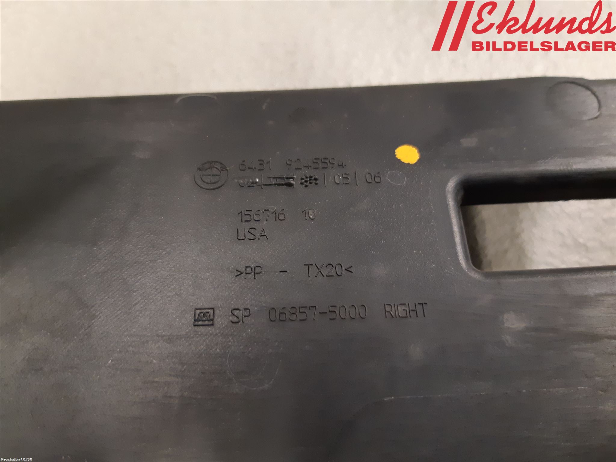 BMW X6 F16 14-19 Torpedplåt-Torpedplast