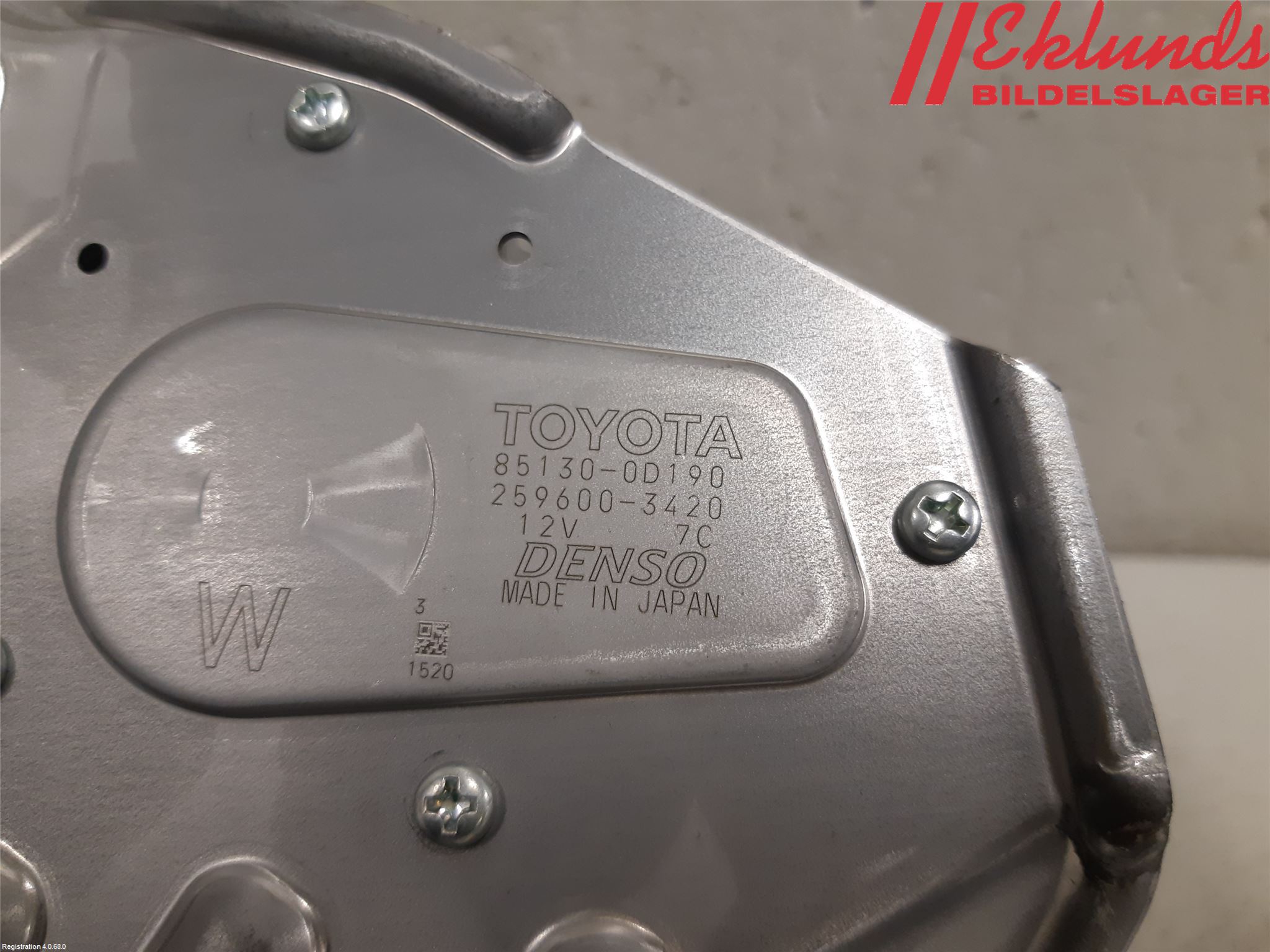 Toyota YARIS XP130 15-20 Torkarmotor Baklucka