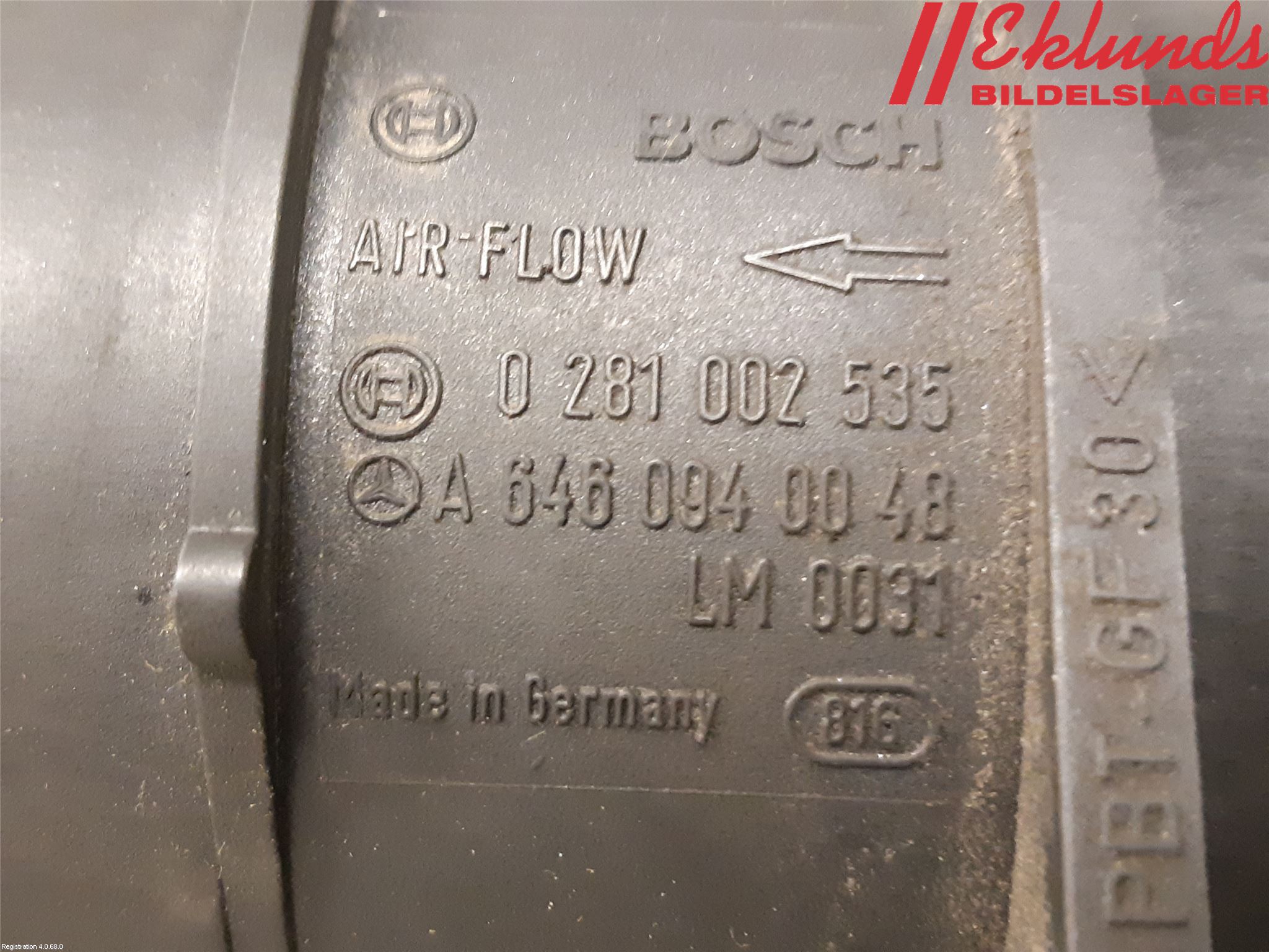 Mercedes-Benz MB E-KLASS (W211) 02-09 Injluftmassamätare