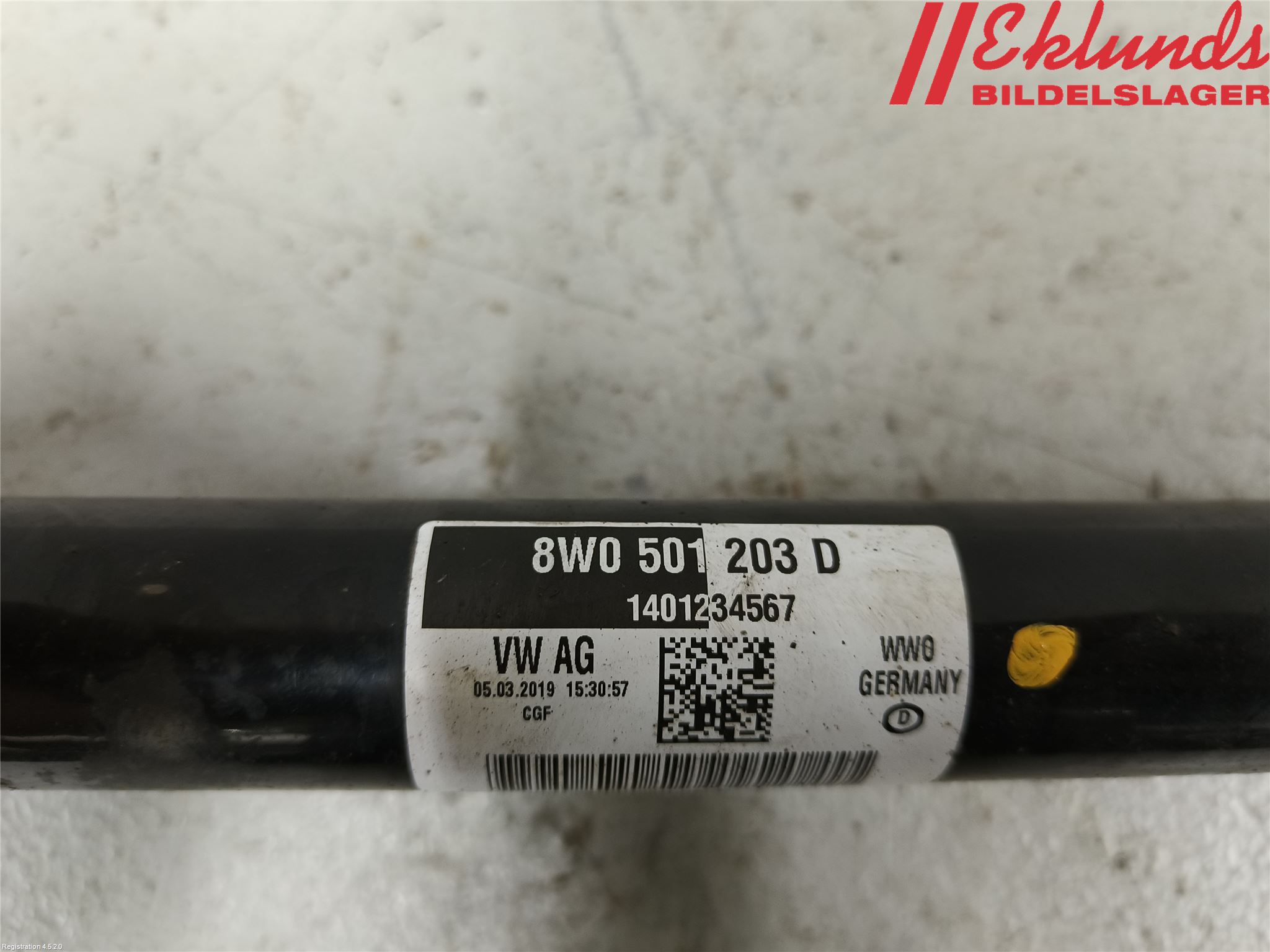 Audi A4/S4 B9 16-19 Drivaxel Bak Höger