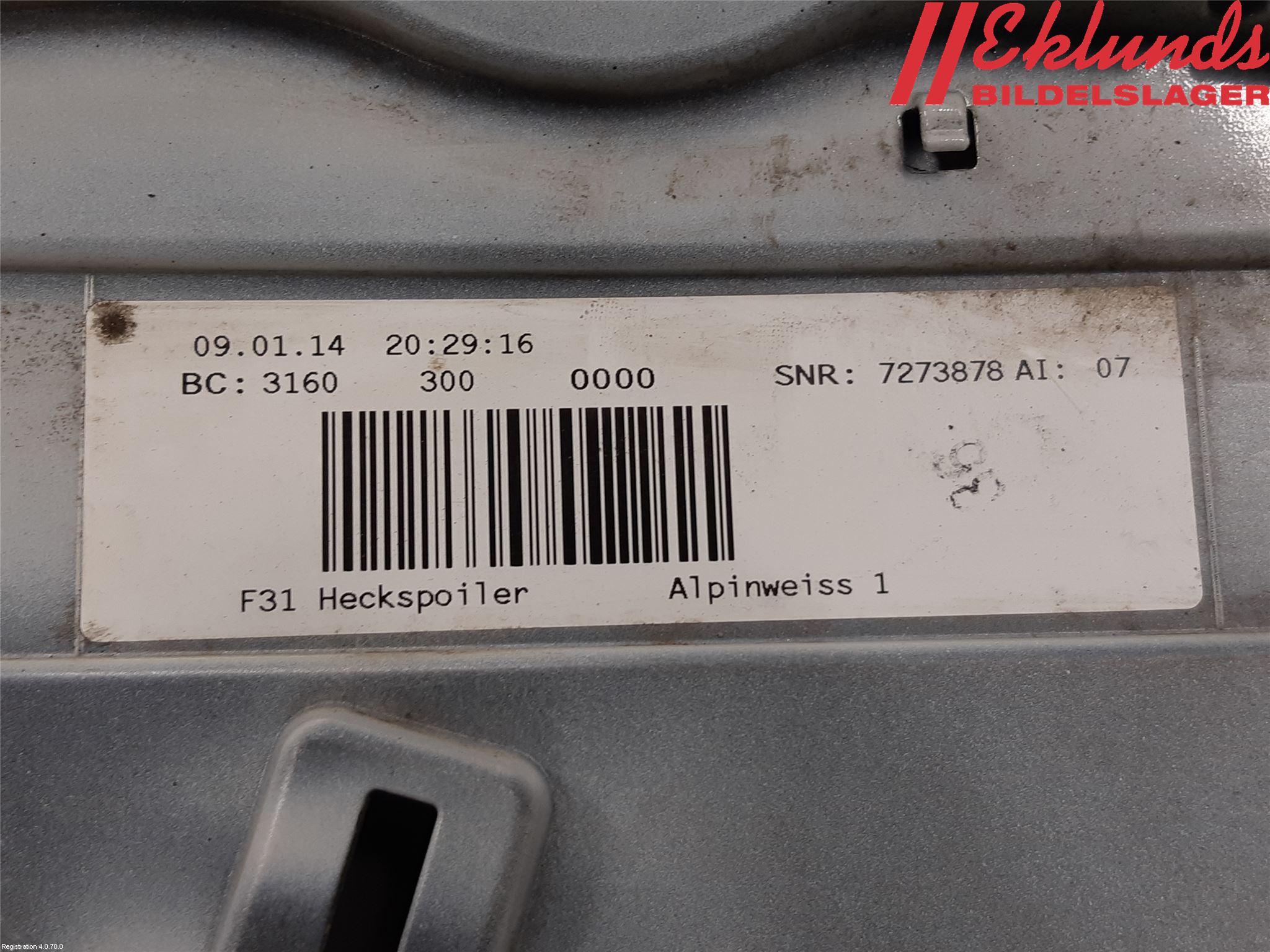 BMW 3 F30/F31/F80 12-19 Spoiler Baklucka