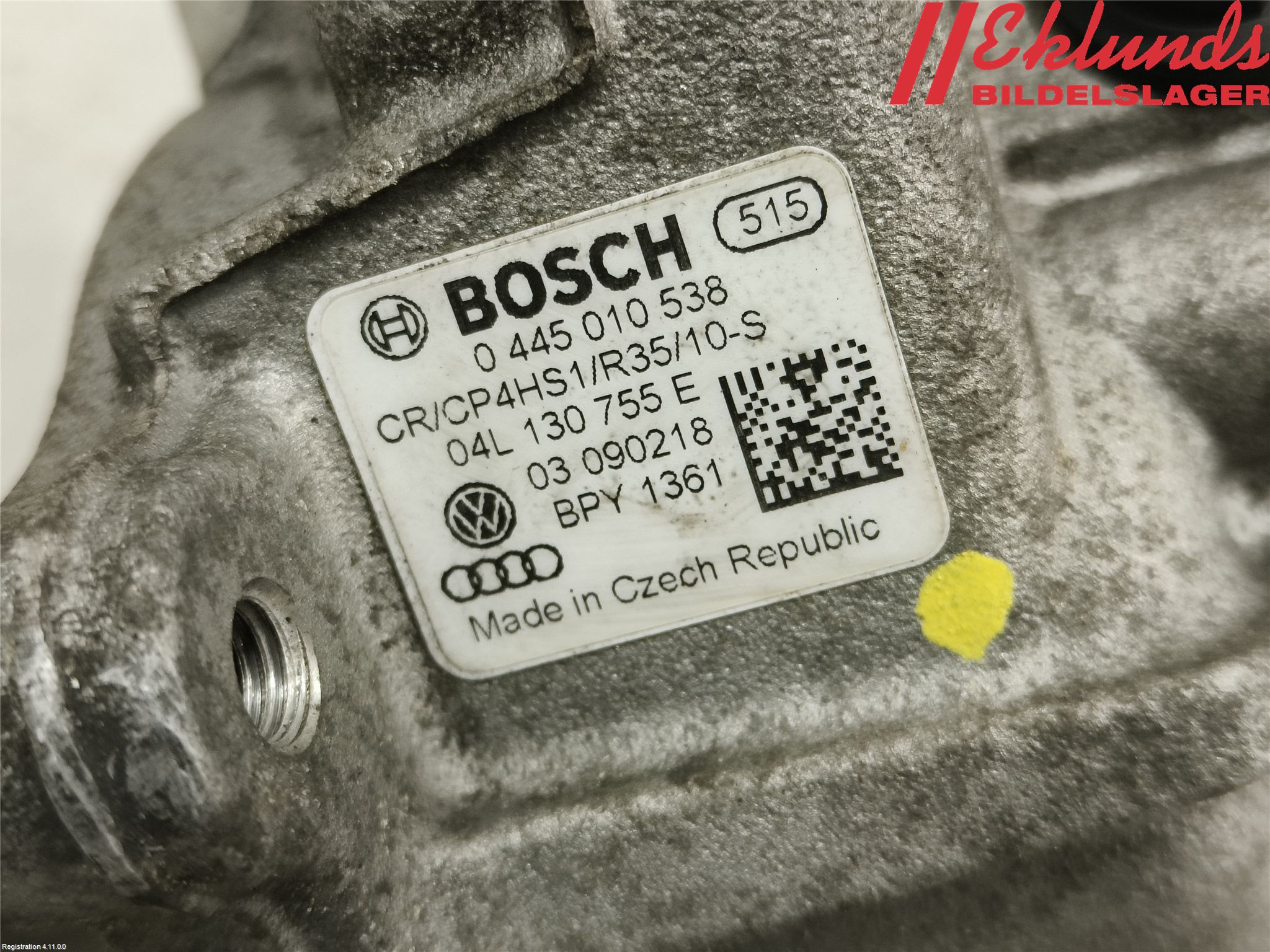Volkswagen VW PASSAT 15-19 Bränsle Insppump Diesel