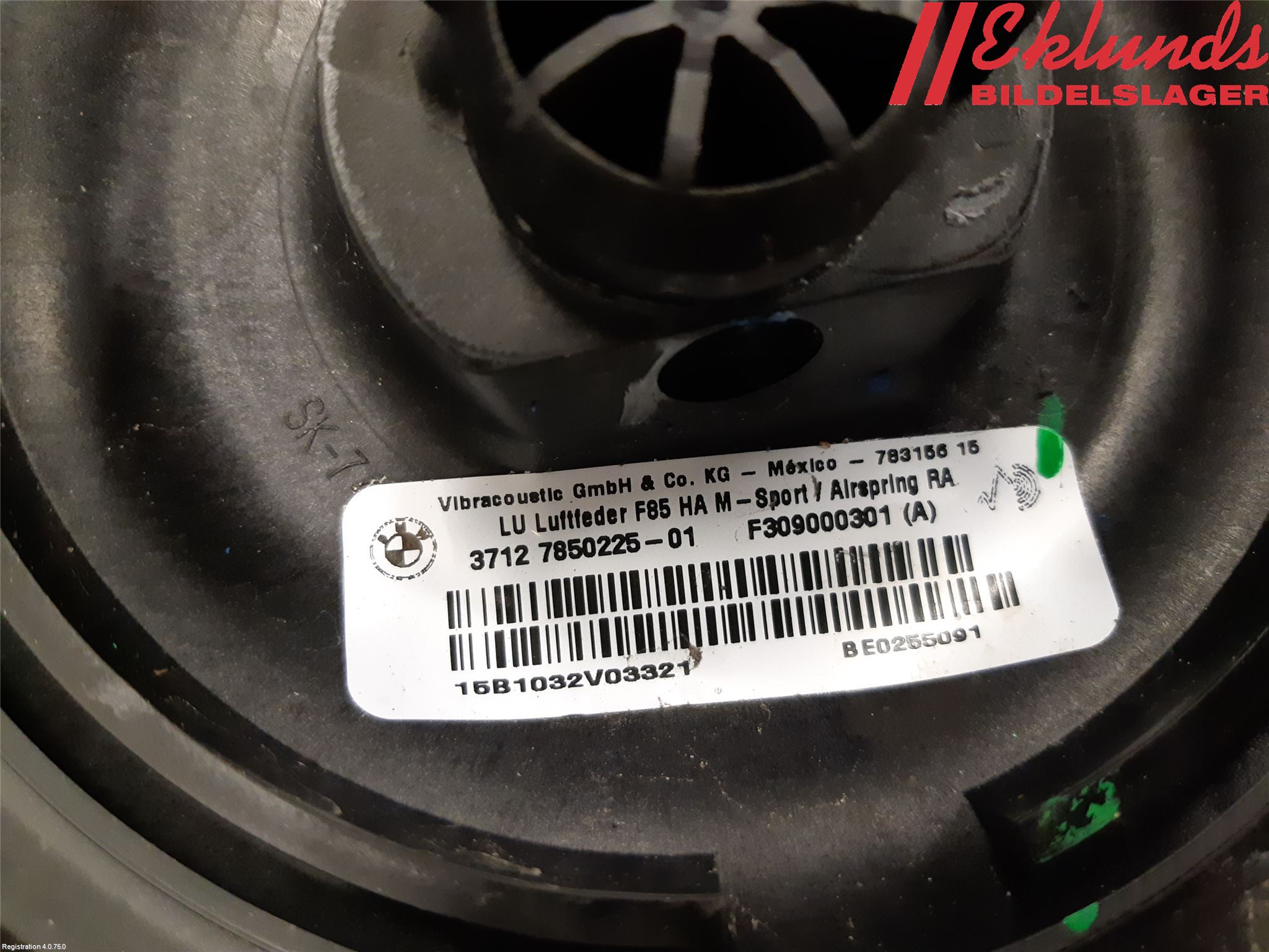 BMW X6 F16 14-19 Nivå-Luftfjädring Bälg
