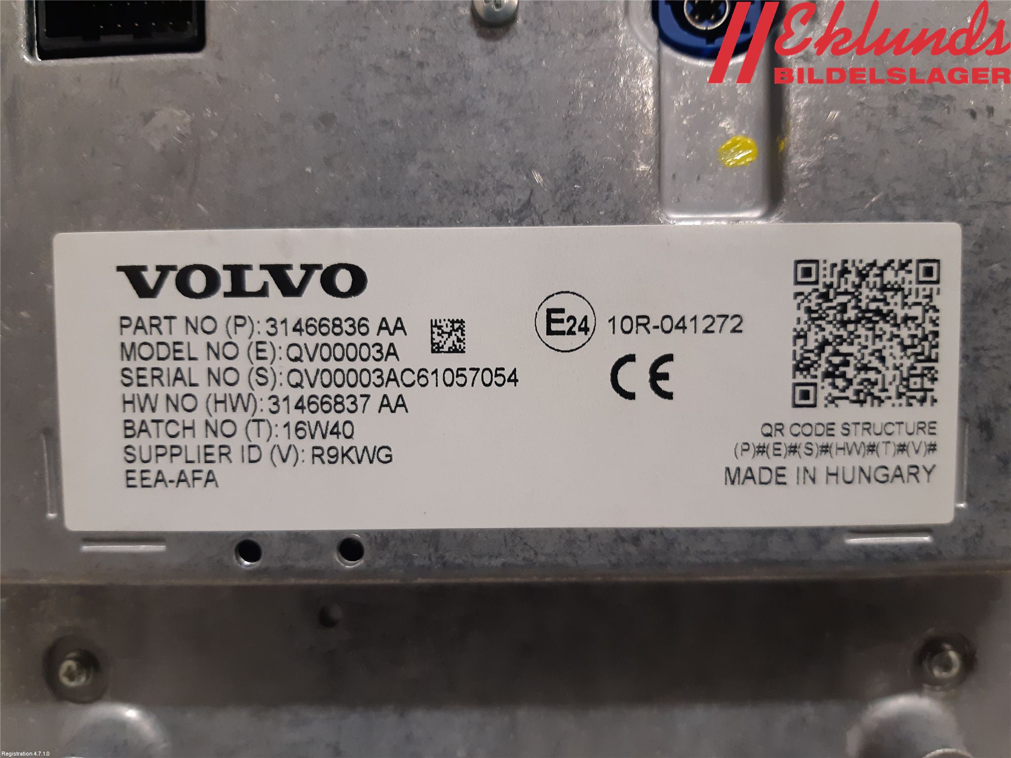 Volvo XC90/RECHARGE 16- Cd Radio - Multimediapanel
