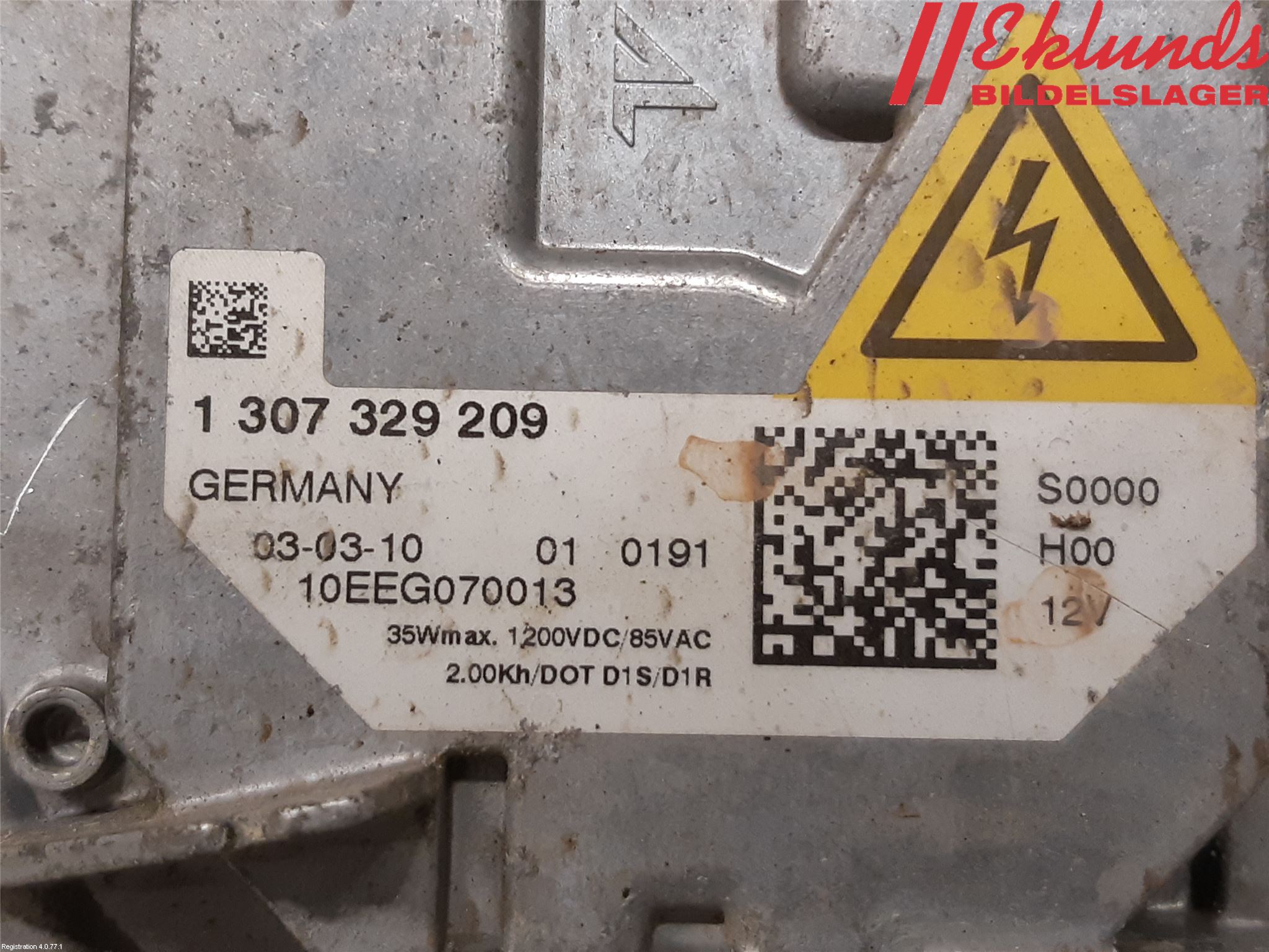 Volvo V50 08-12 Styrenhet Strålkastare