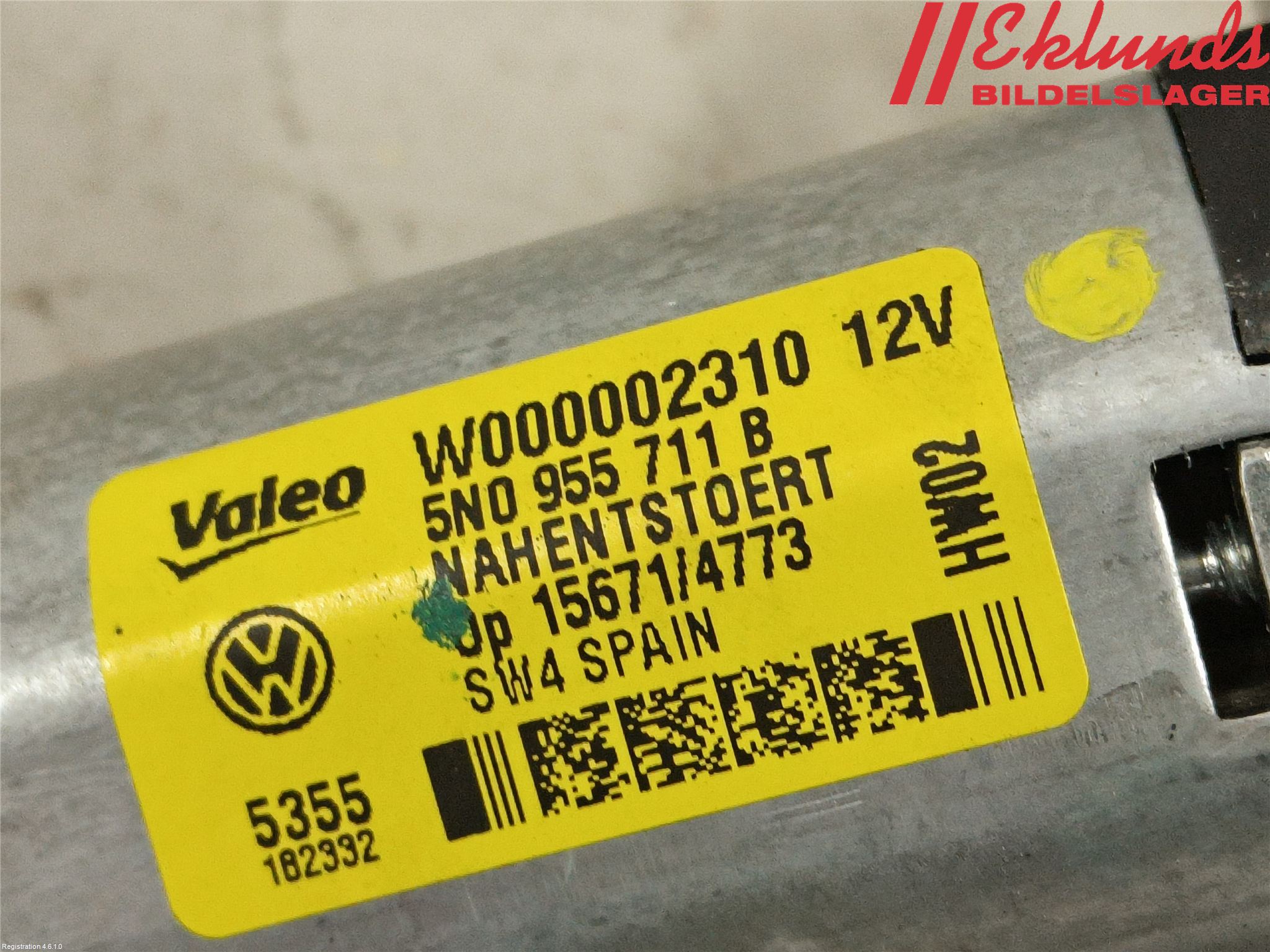 Volkswagen VW TIGUAN 07-16 Torkarmotor Baklucka