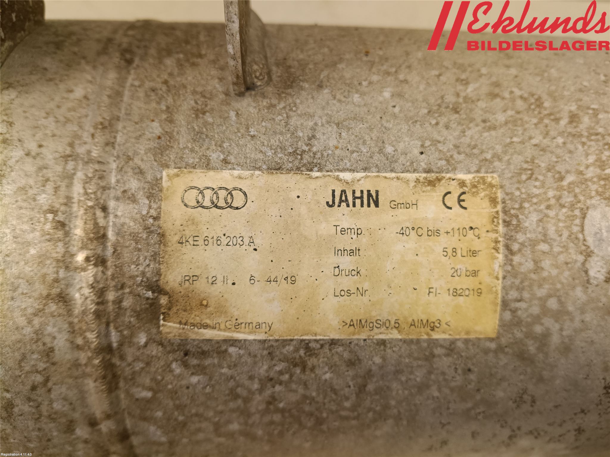 Audi E-TRON, S GE 19- Nivå/Luftförändring Trycktank