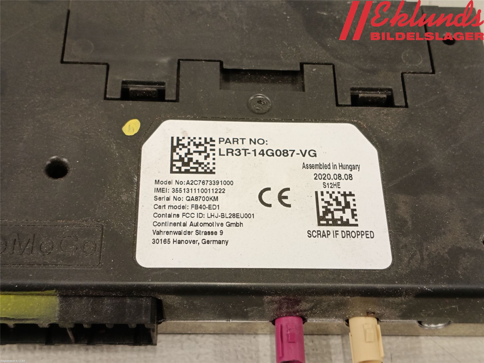 Ford RANGER EU 12-23 Styrenhet Tal