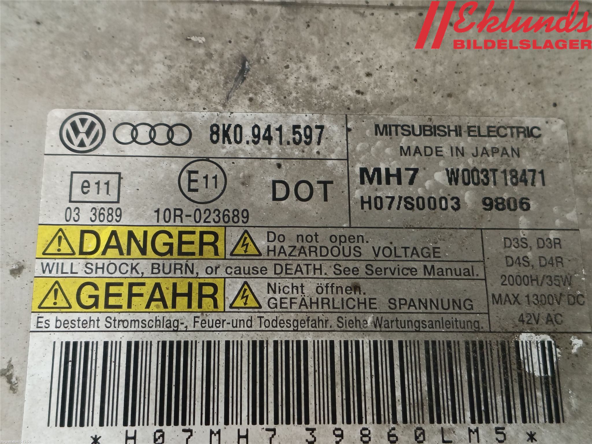 Audi A4 ALLROAD 09-16 Styrenhet Strålkastare