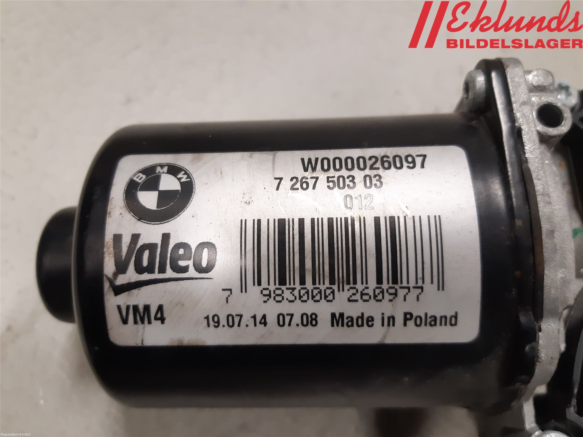 BMW 4 F32/F33/F82/F83 13-20 Torkarmotor Vindruta