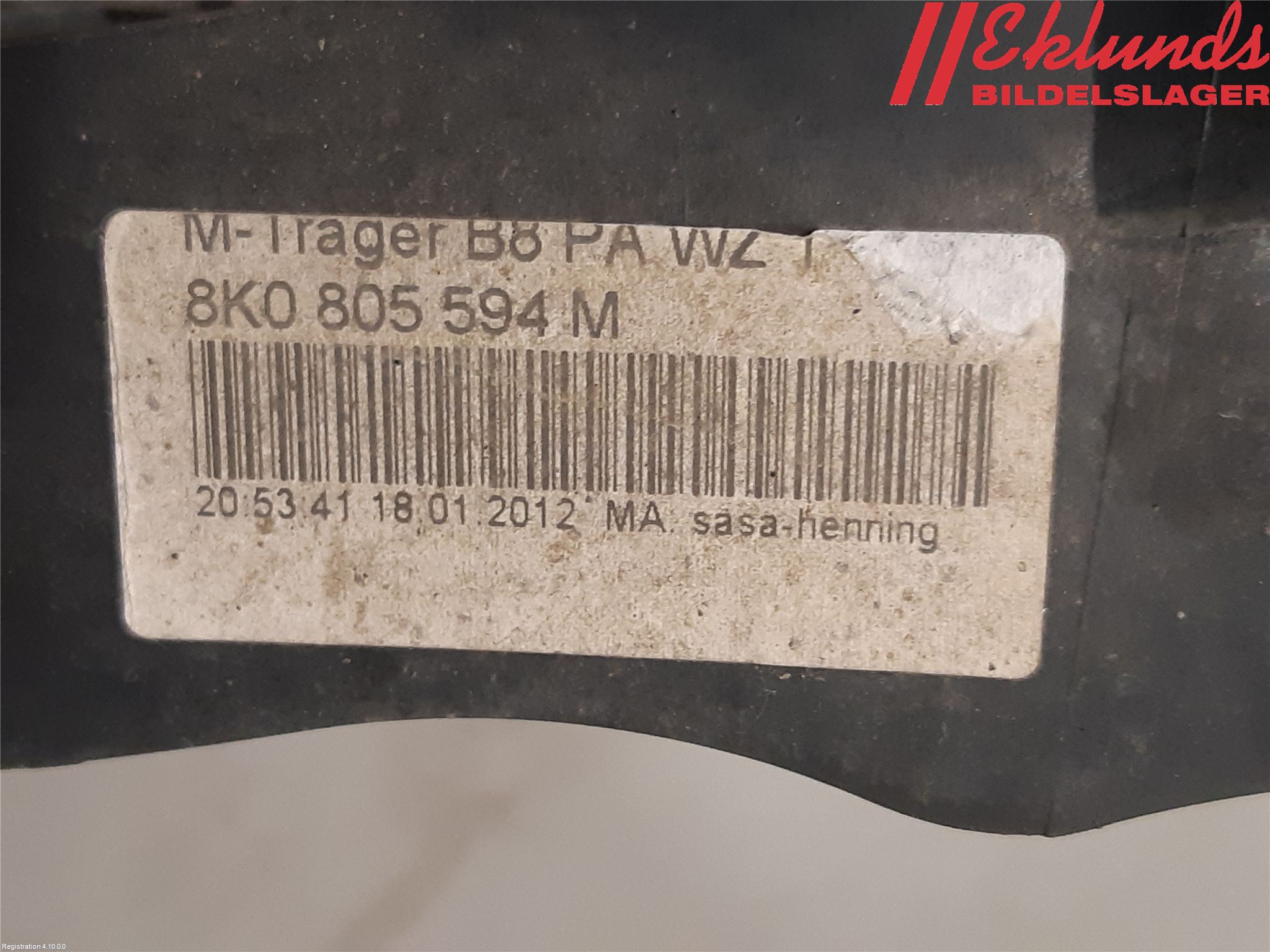 Audi A4 12-15 Frontplåt