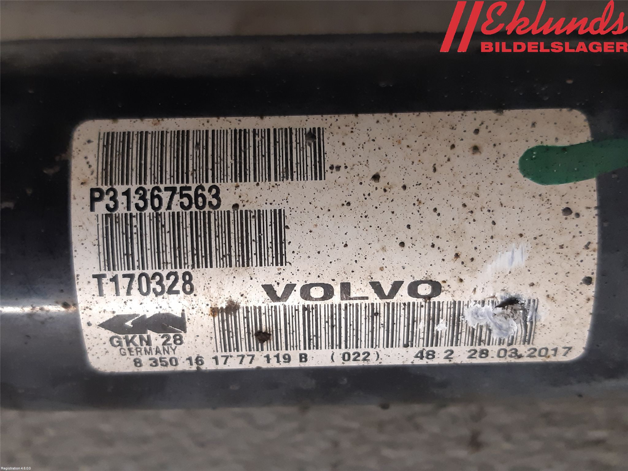 Volvo XC60 14-17 Drivaxel Fram Höger