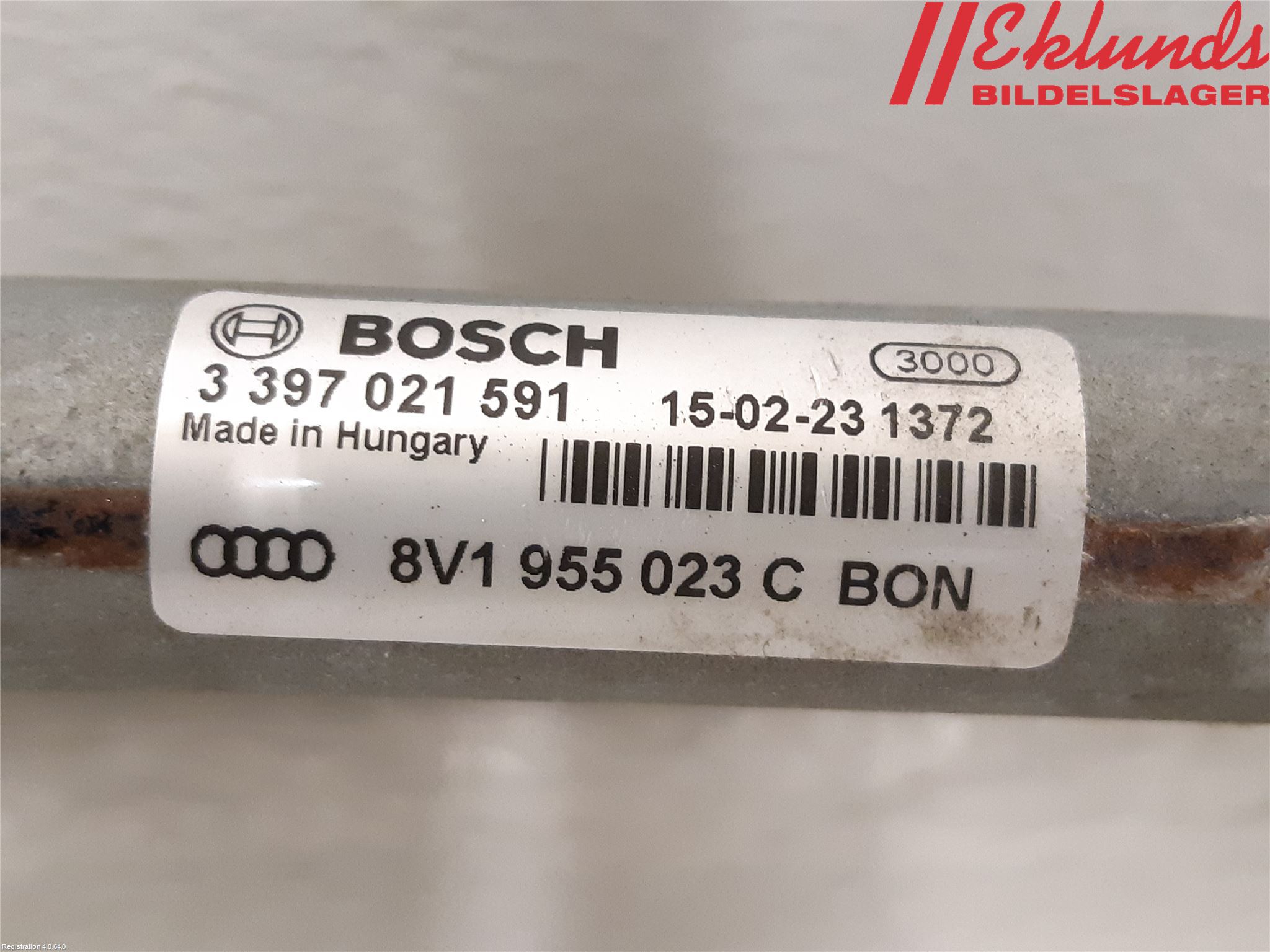 Audi A3/S3 8V 13-20 Torkarmekanism Vindruta