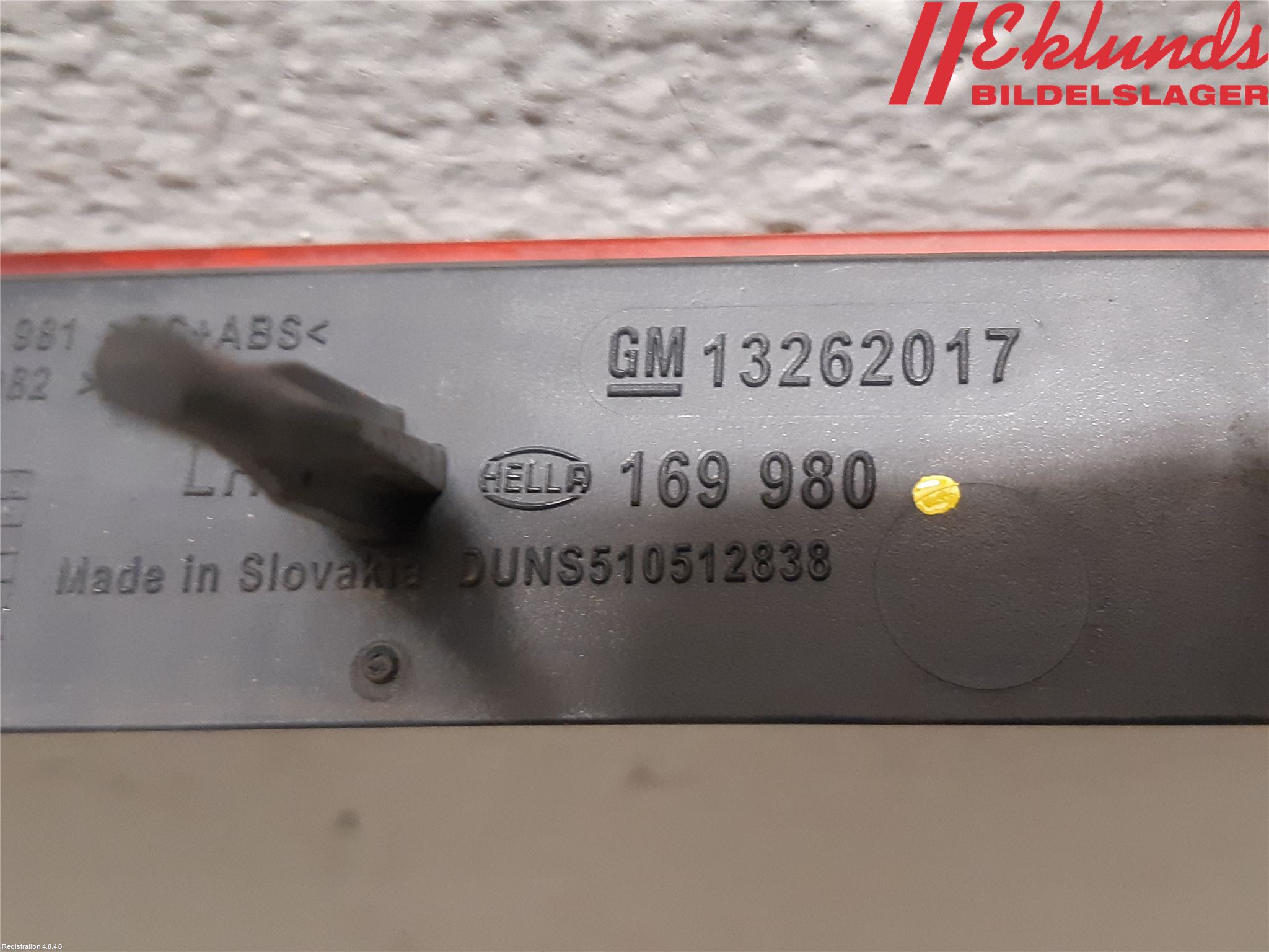 Opel ASTRA J 10-15 Dimljus/Reflex Bak