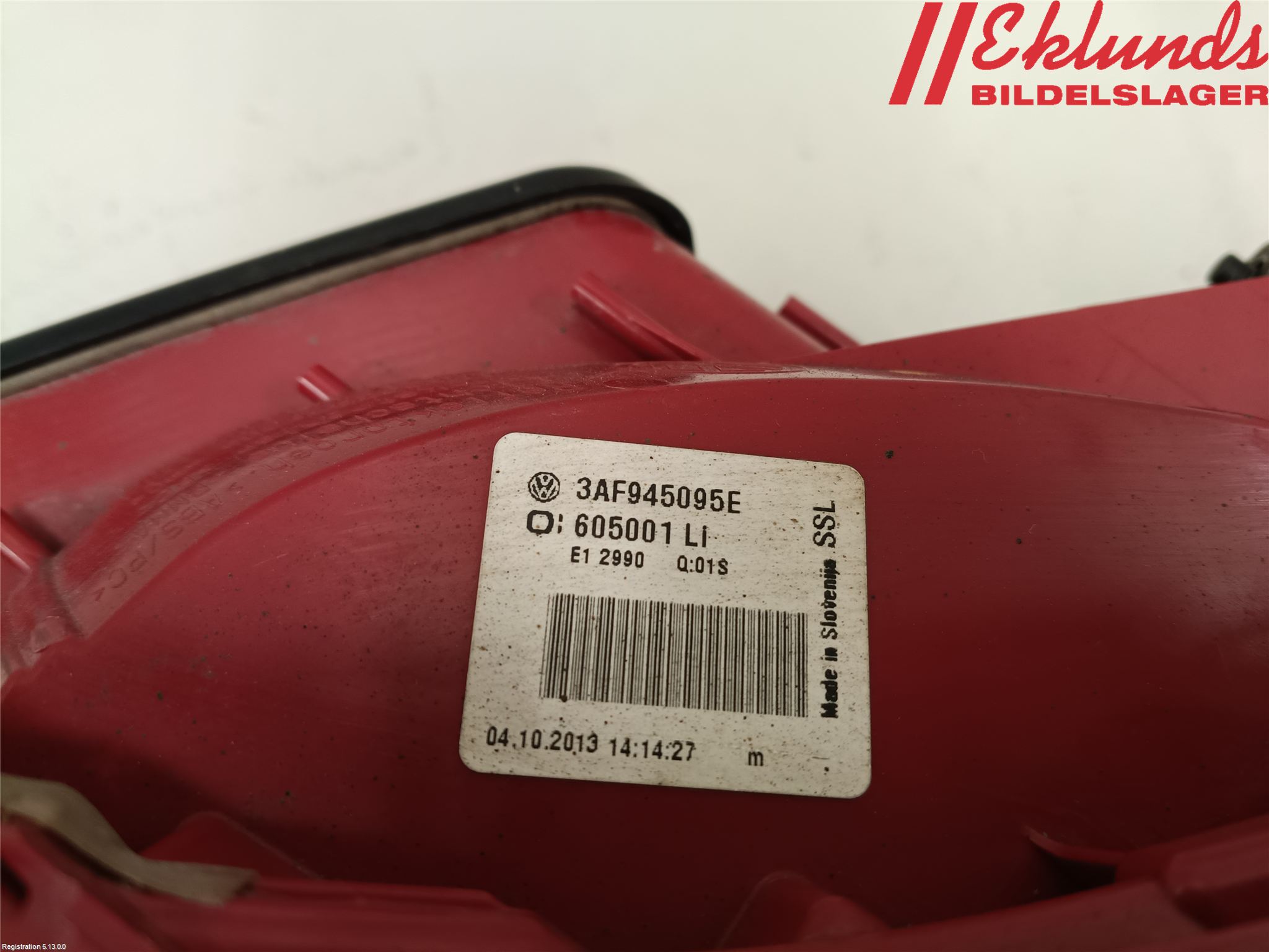 Volkswagen VW PASSAT 11-14 Bakljus Vänster