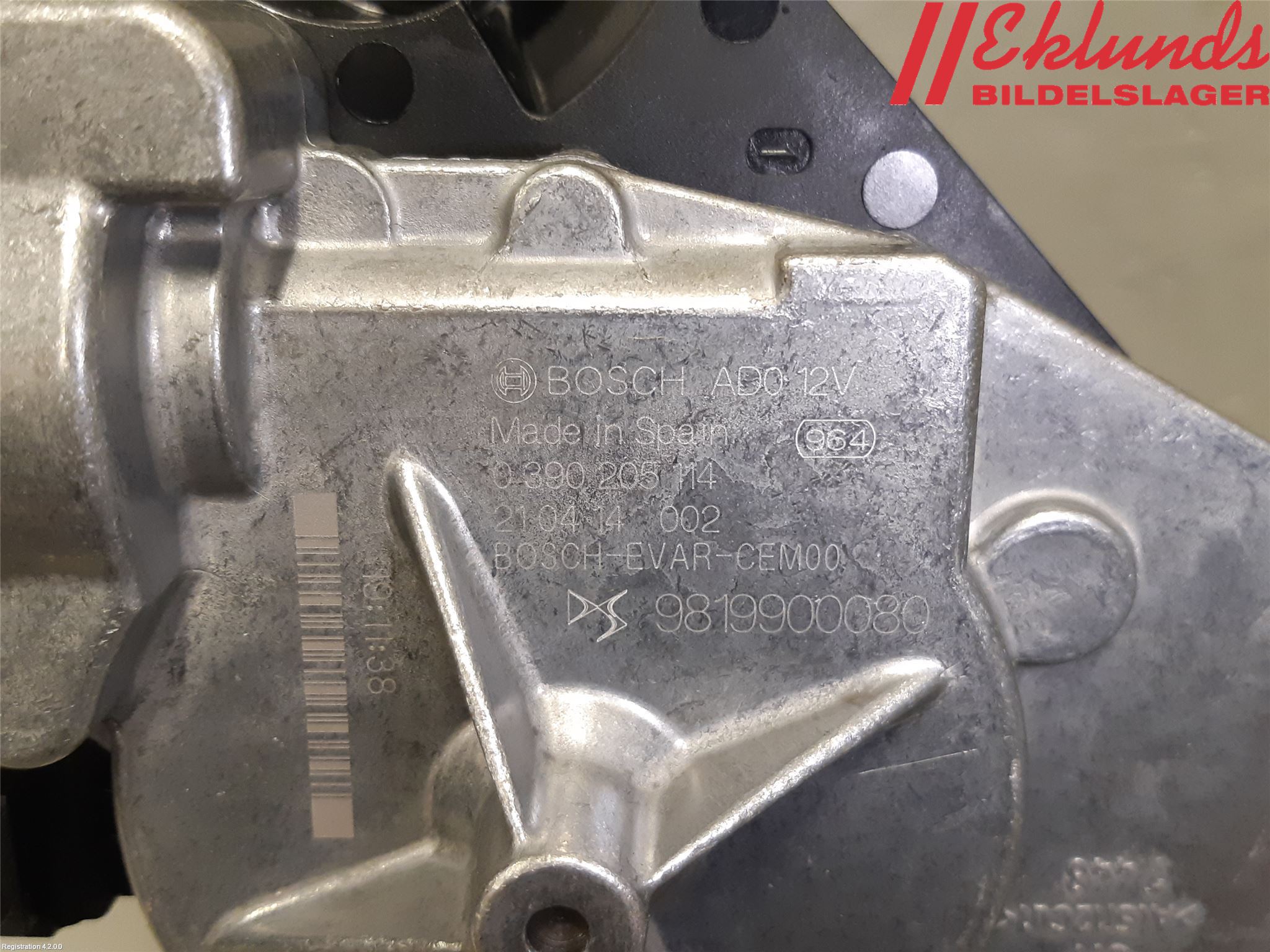 Peugeot 2008/E-2008 20- Torkarmotor Baklucka